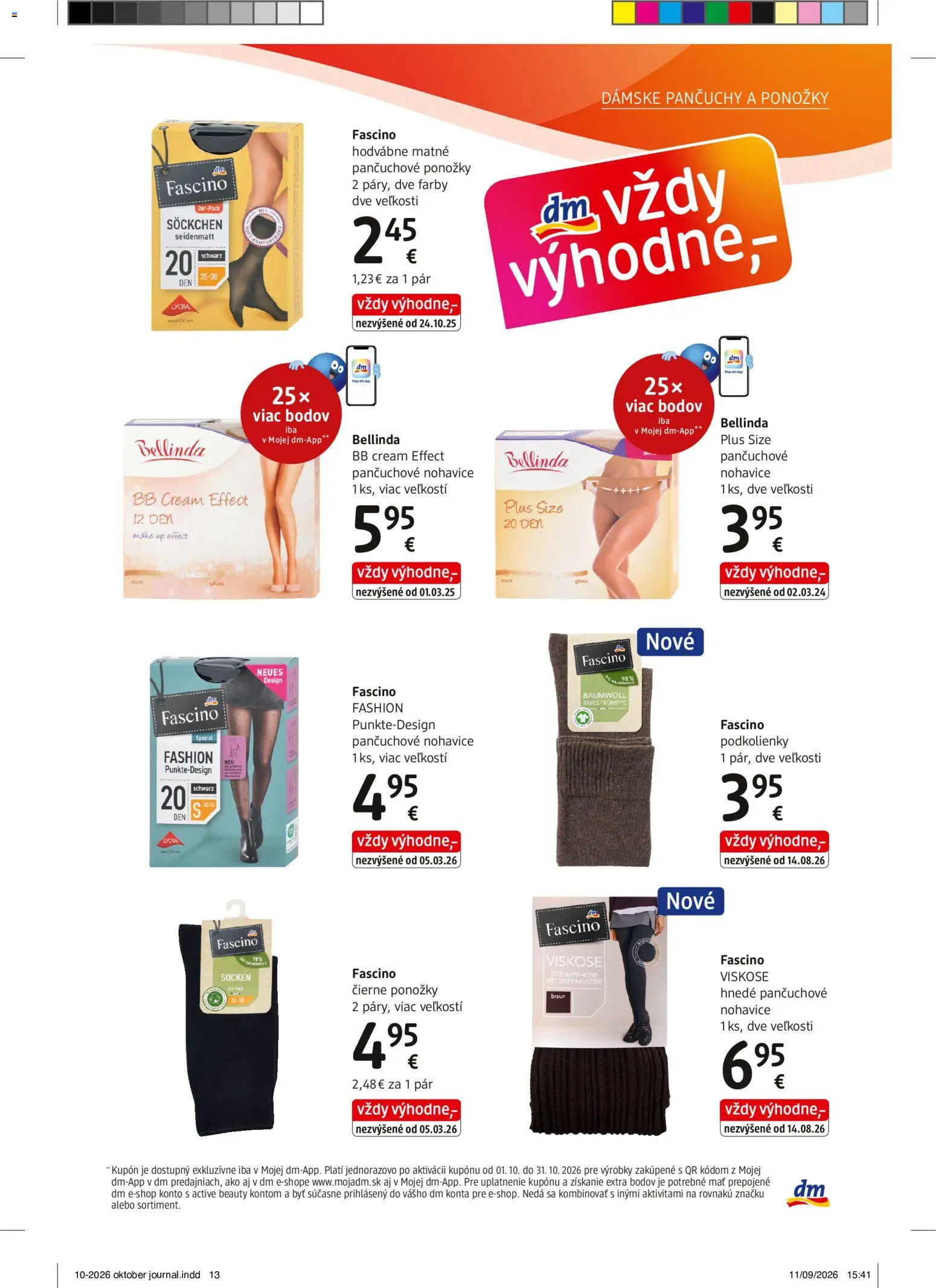 Náhľad dm drogerie letáku platného od 01.10.2026 - Make up, Ponožky, Nohavice