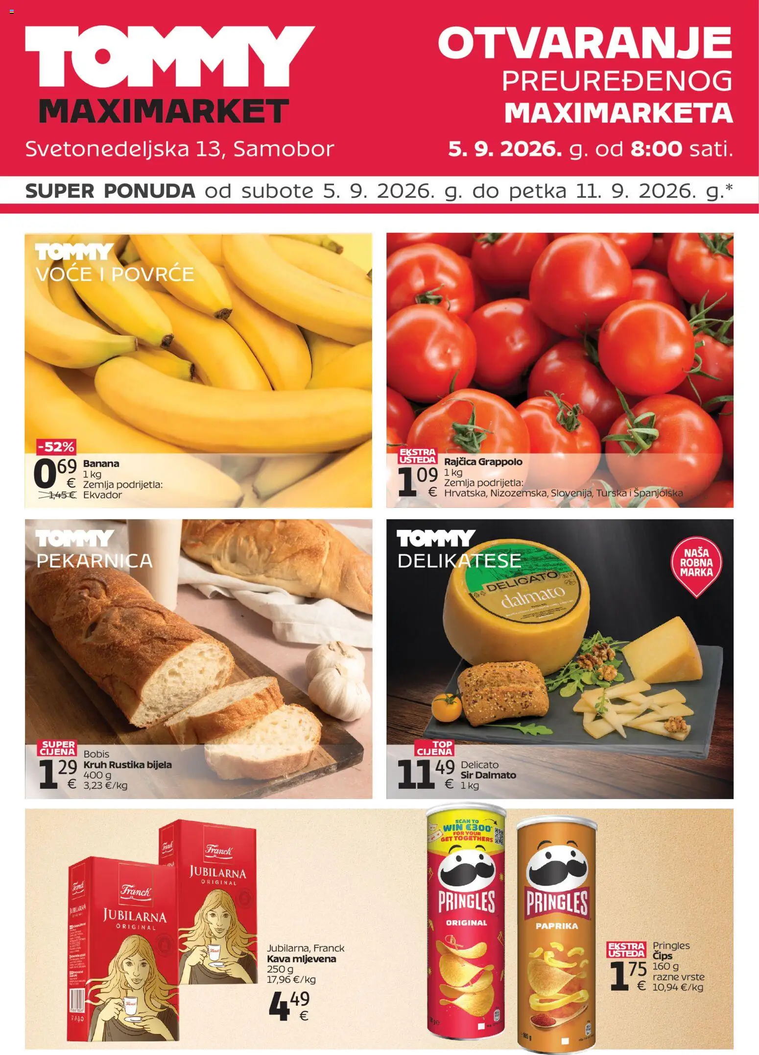 Pregled letka Tommy Super ponuda povodom otvaranja u Samoboru trgovine Tommy vrijedi od 05.09.2026