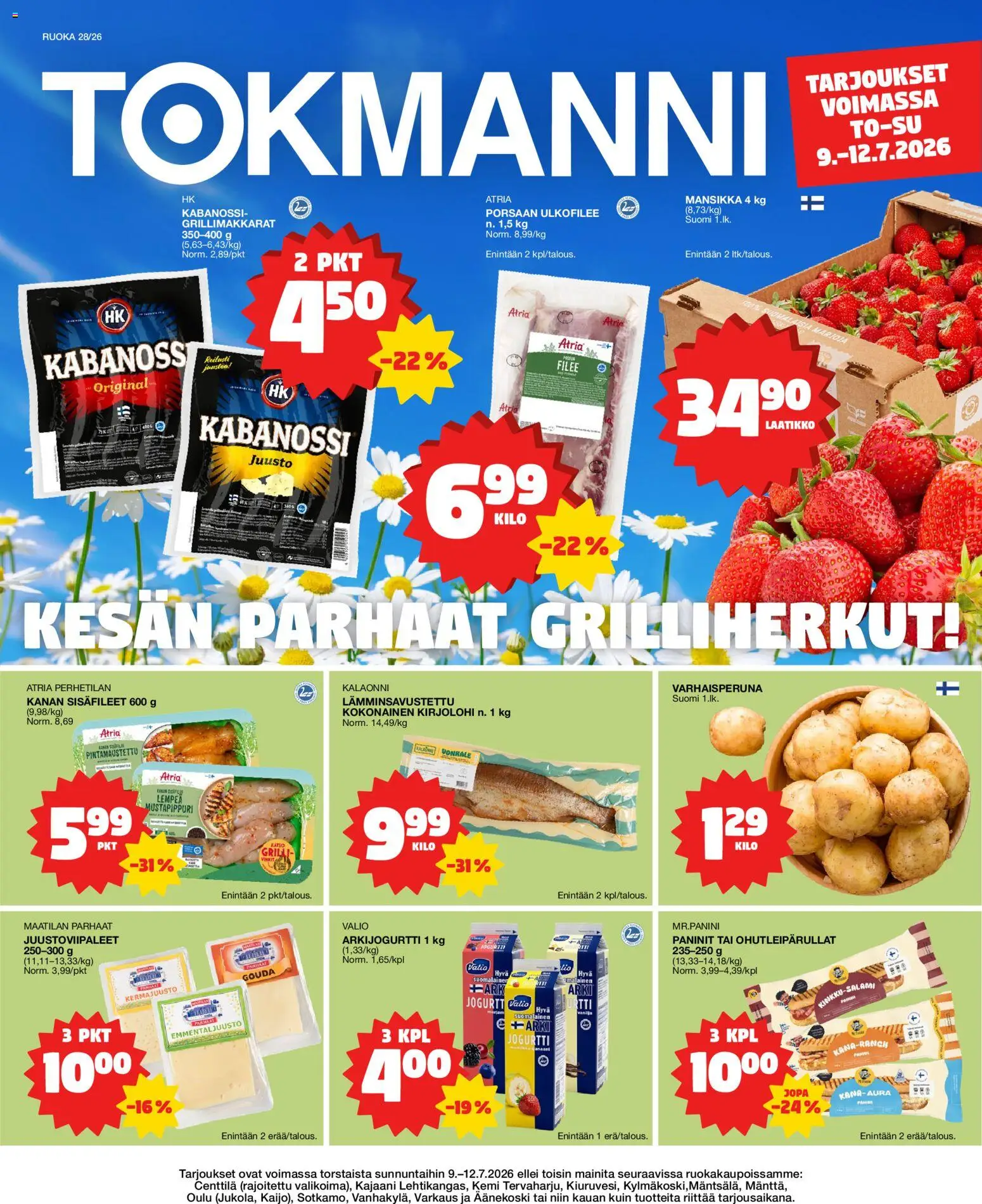Kaupan Tokmanni Tokmanni ruokatarjoukset esikatselu, voimassa 09/07/2026