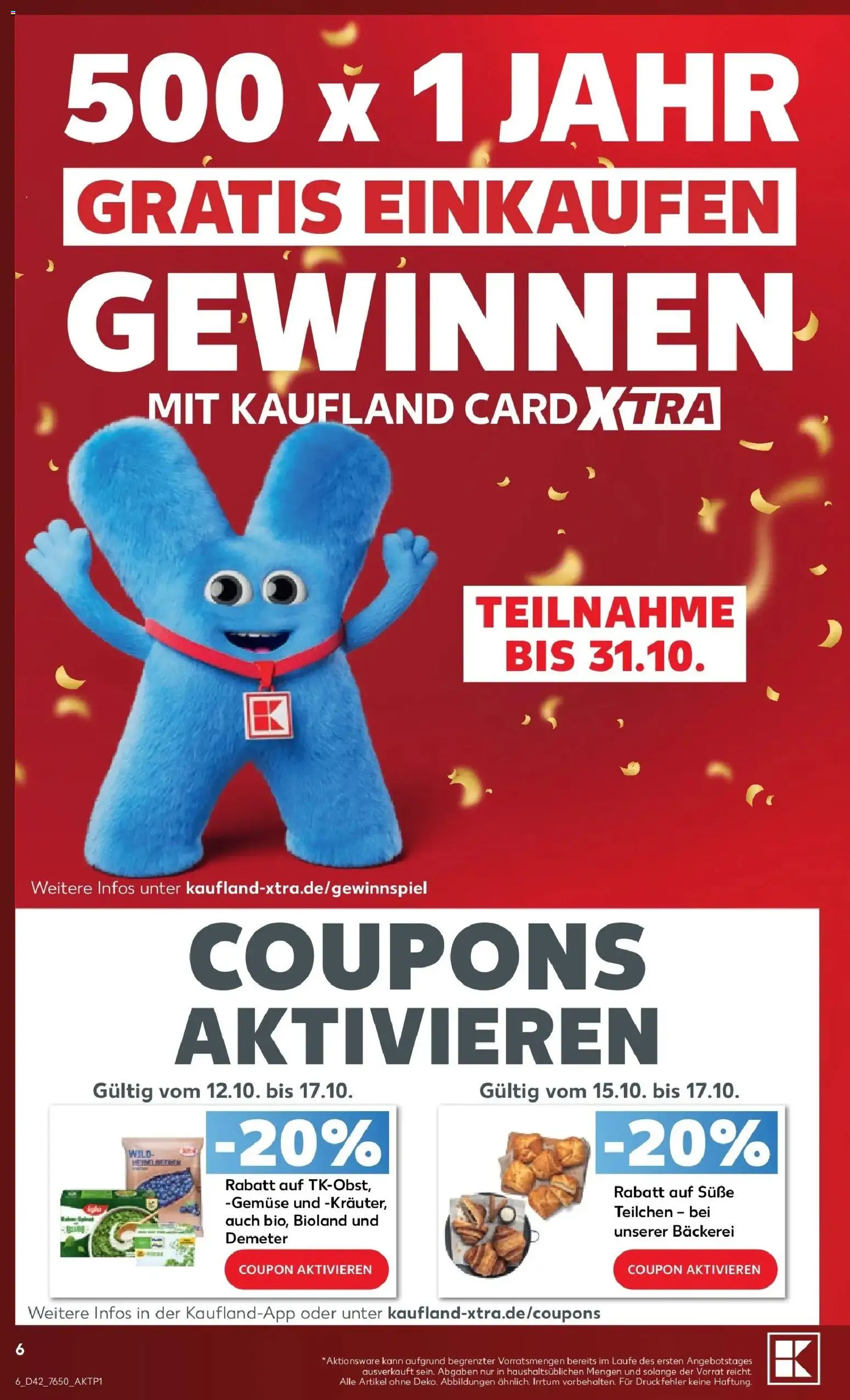 Vorschau von dem Prospekt des Geschäftes Kaufland, gültig ab dem 12.10.2026 - Bäckerei, Gemüse