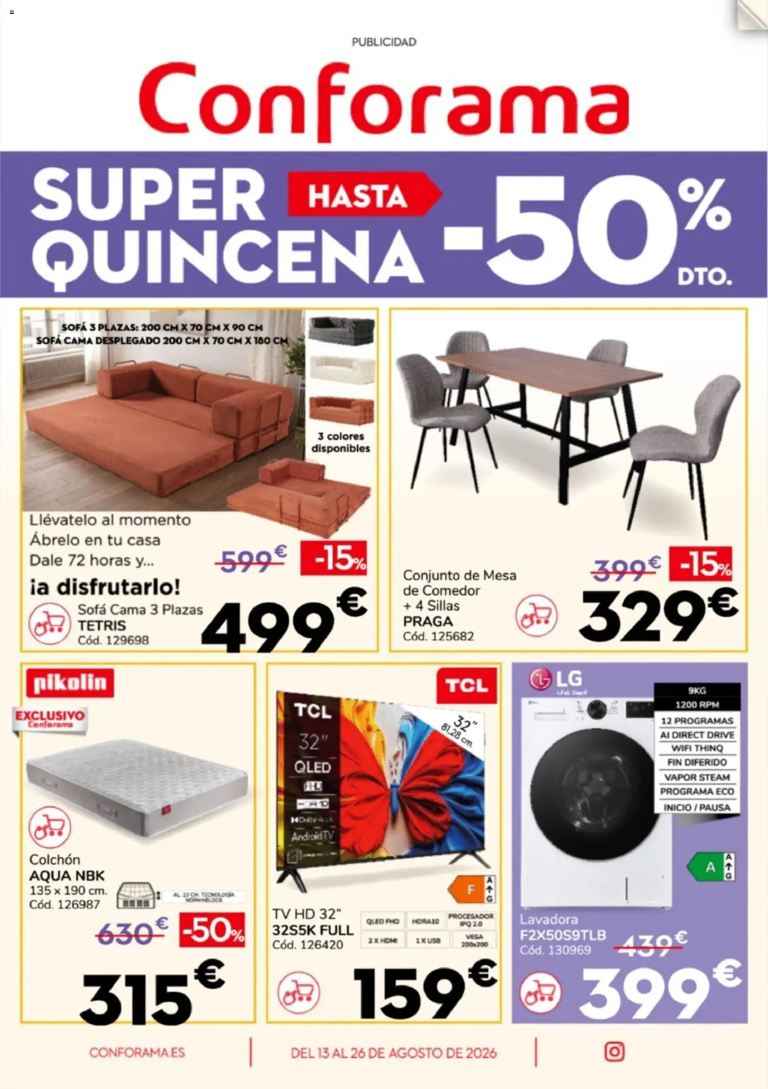 Vista previa del folleto de la tienda Conforama válido desde el 13/08/2026 