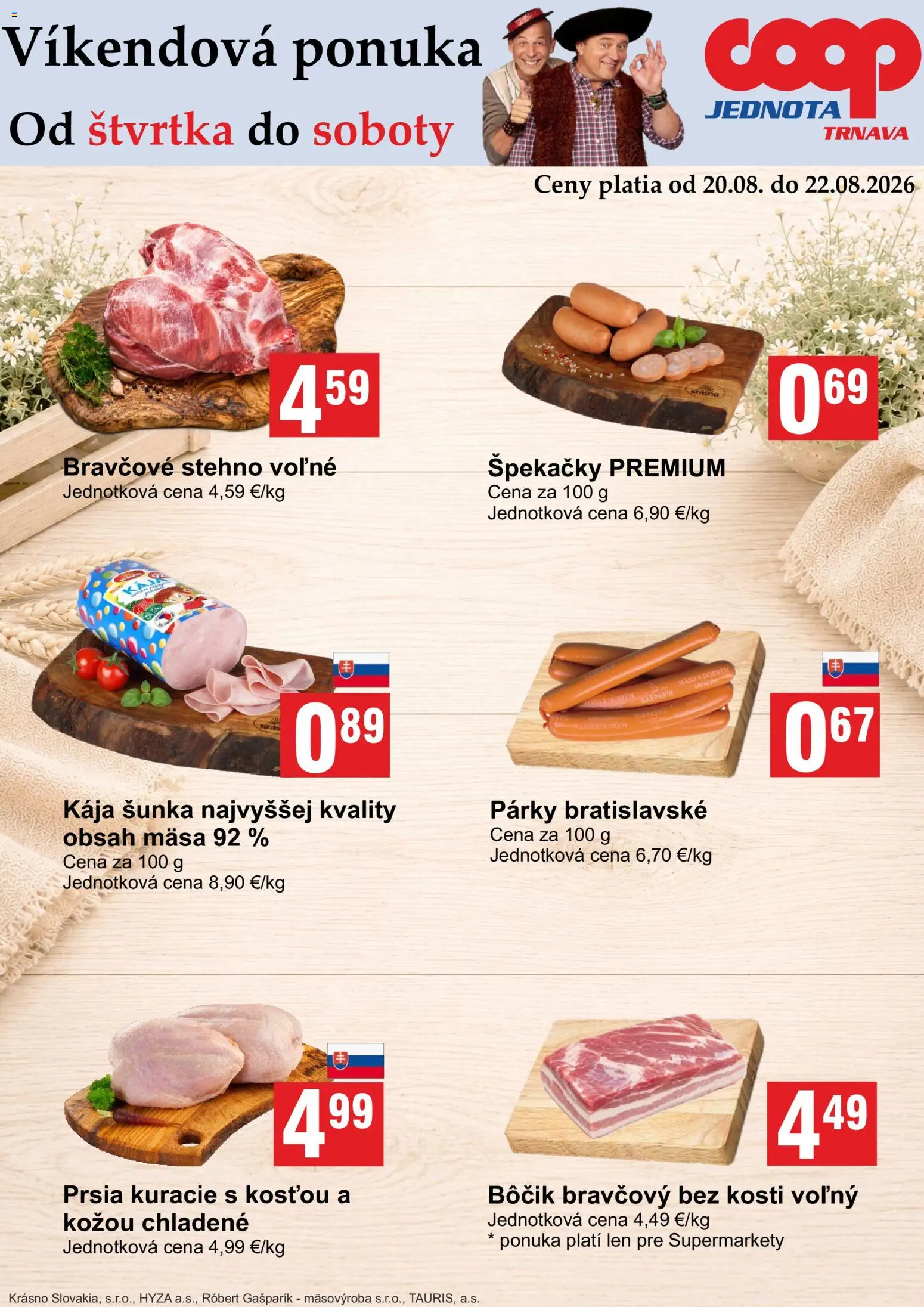 Náhľad COOP Jednota letáku platného od 20.08.2026