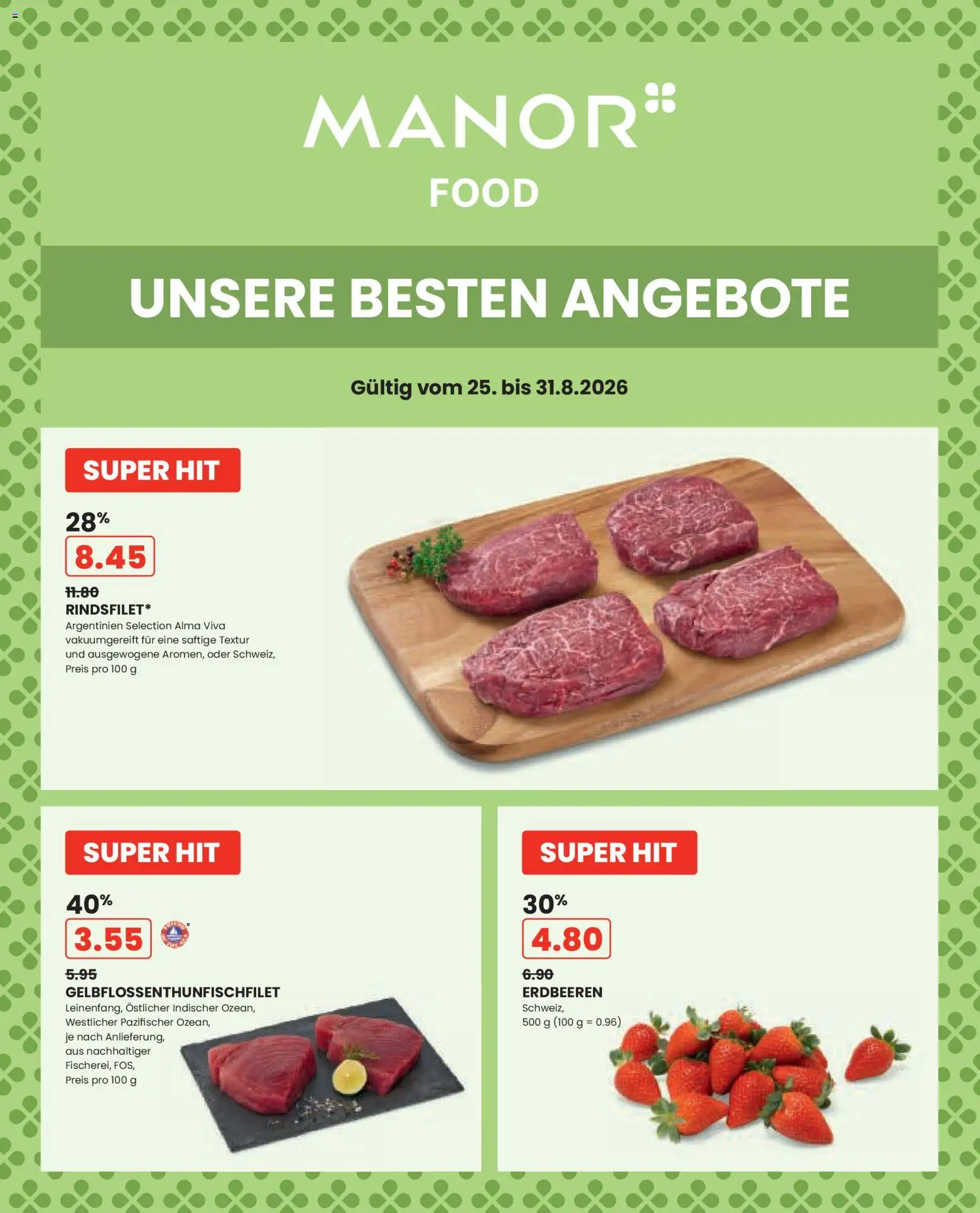 Vorschau des Merkblatts Manor aktionen vom Shop Manor gültig von 25.08.2026 bis 31.08.2026