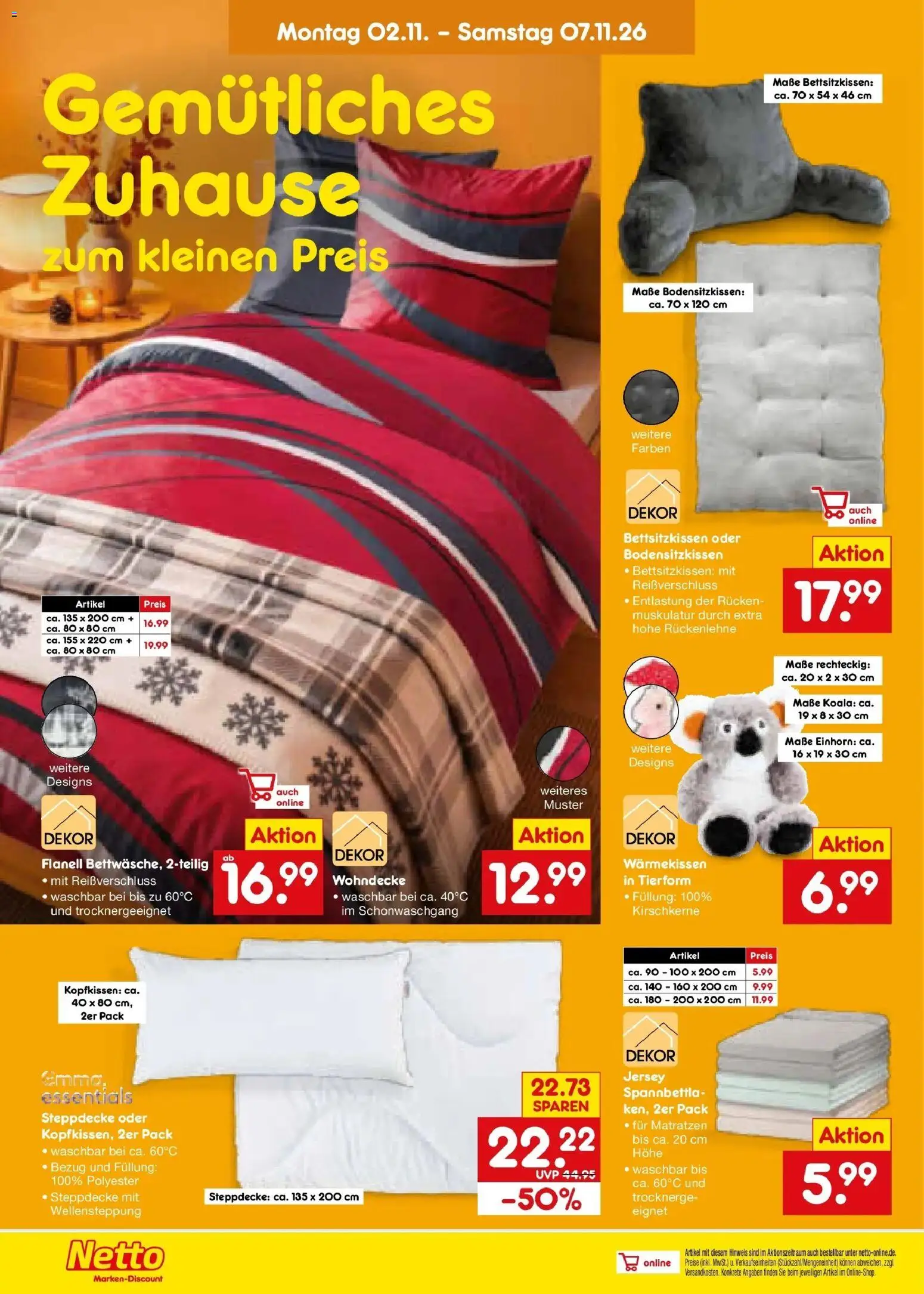 Vorschau von dem Prospekt des Geschäftes Netto Marken-Discount, gültig ab dem 02.11.2026 - Kopfkissen