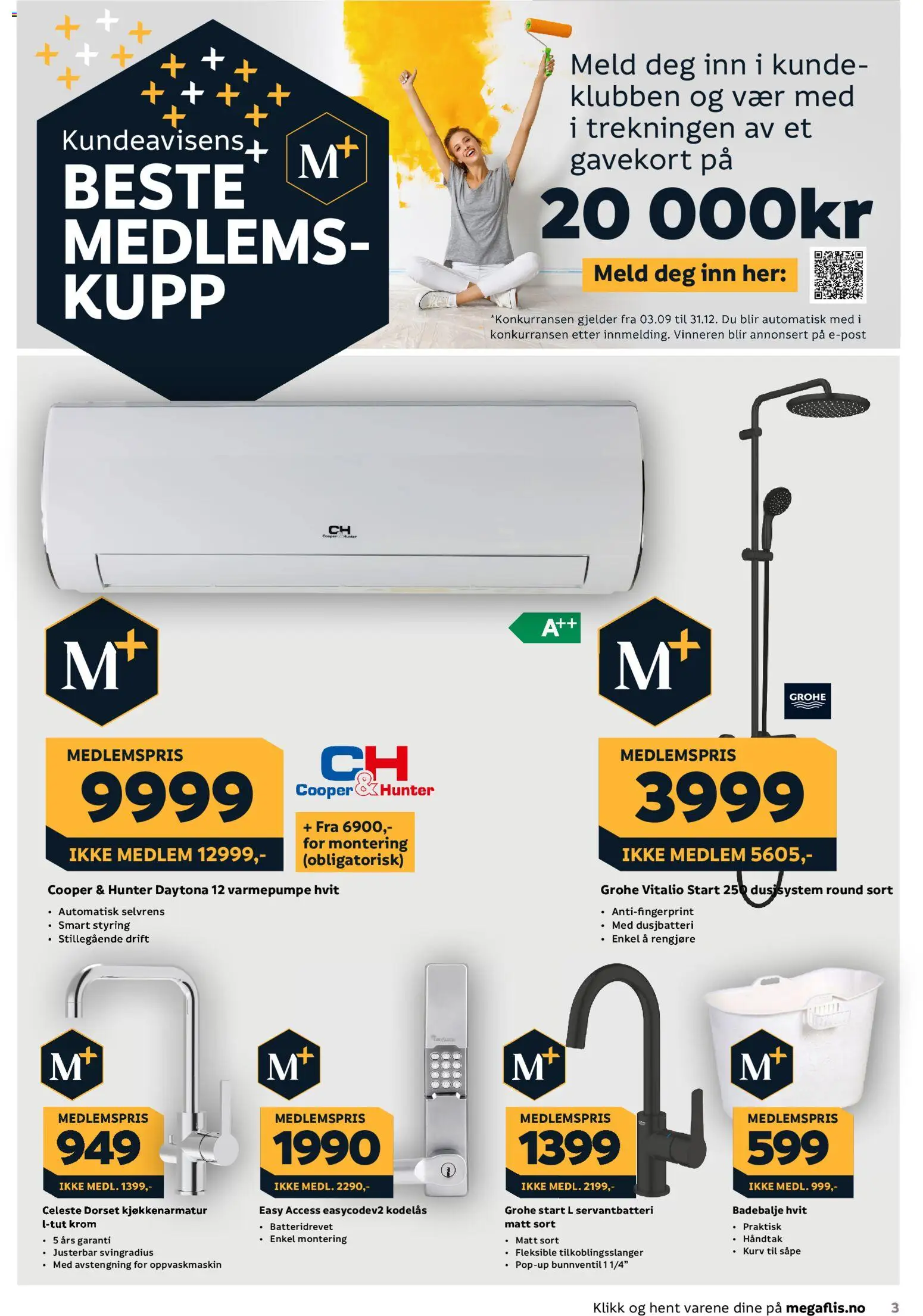 Forhåndsvis Megaflis kundeavis fra butikk Megaflis gyldig fra 24/09/2026 - Såpe, Varmepumpe, Oppvaskmaskin, Kurv, Håndtak