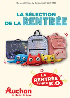 Voorbeeld van Auchan Cartables, rentrée van winkel Auchan geldig vanaf 30/06/2026