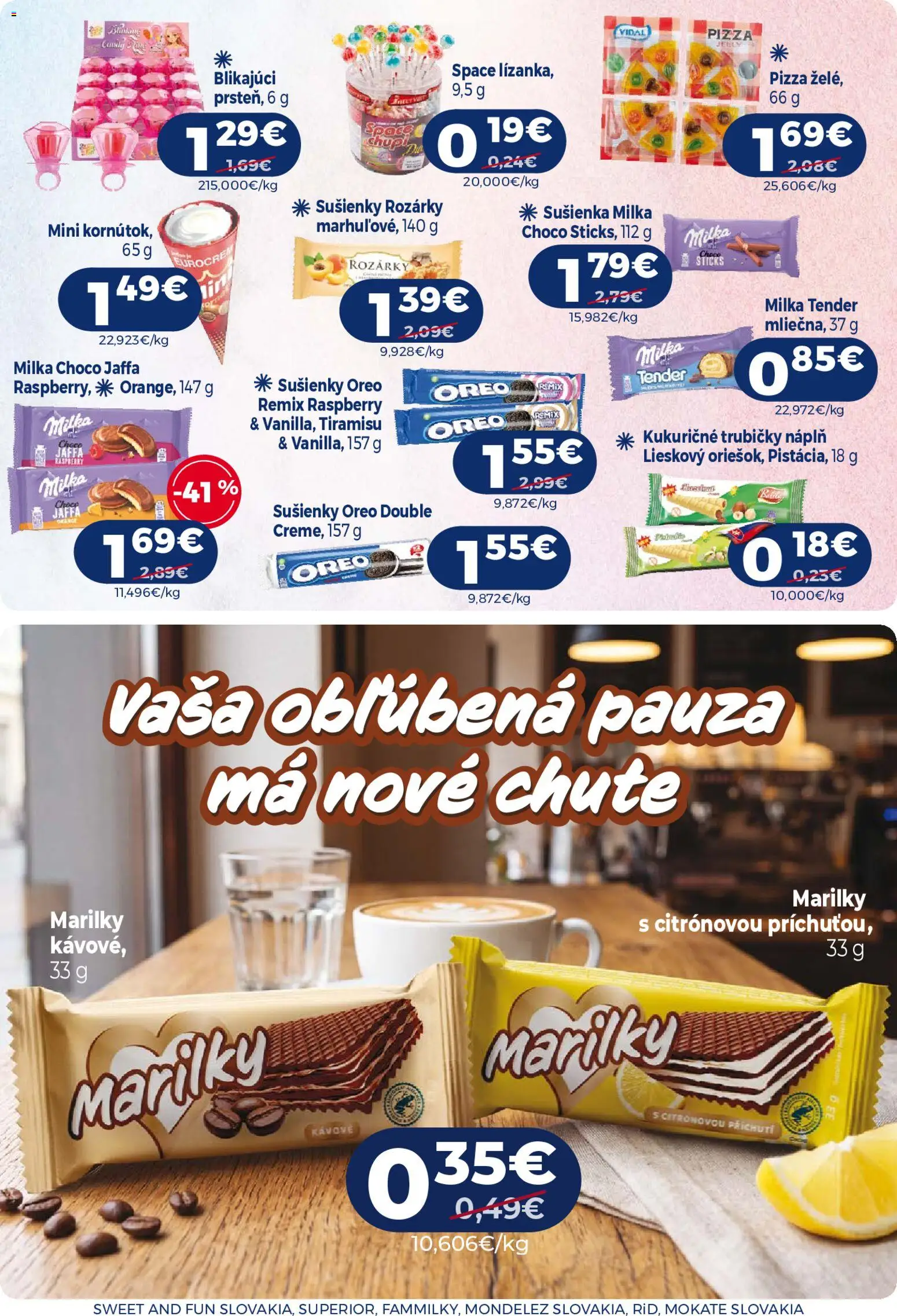 Náhľad Milk Agro letáku platného od 23.09.2026 - Pizza, Tiramisu, Milka, Oreo, Trubičky, Sušienky