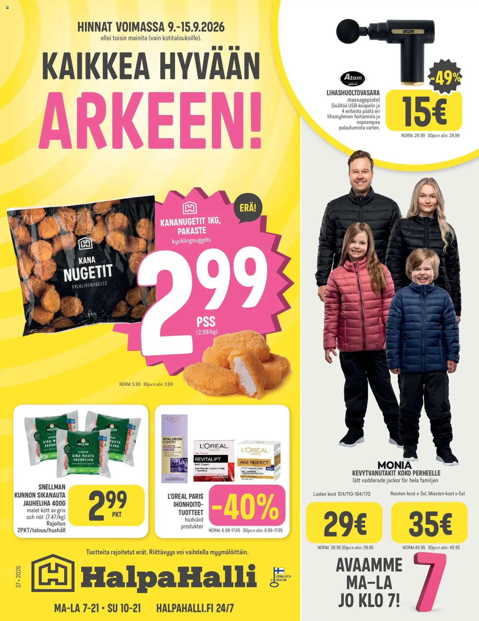 Kaupan Halpa Halli Halpa Halli tarjoukset esikatselu, voimassa 09/09/2026