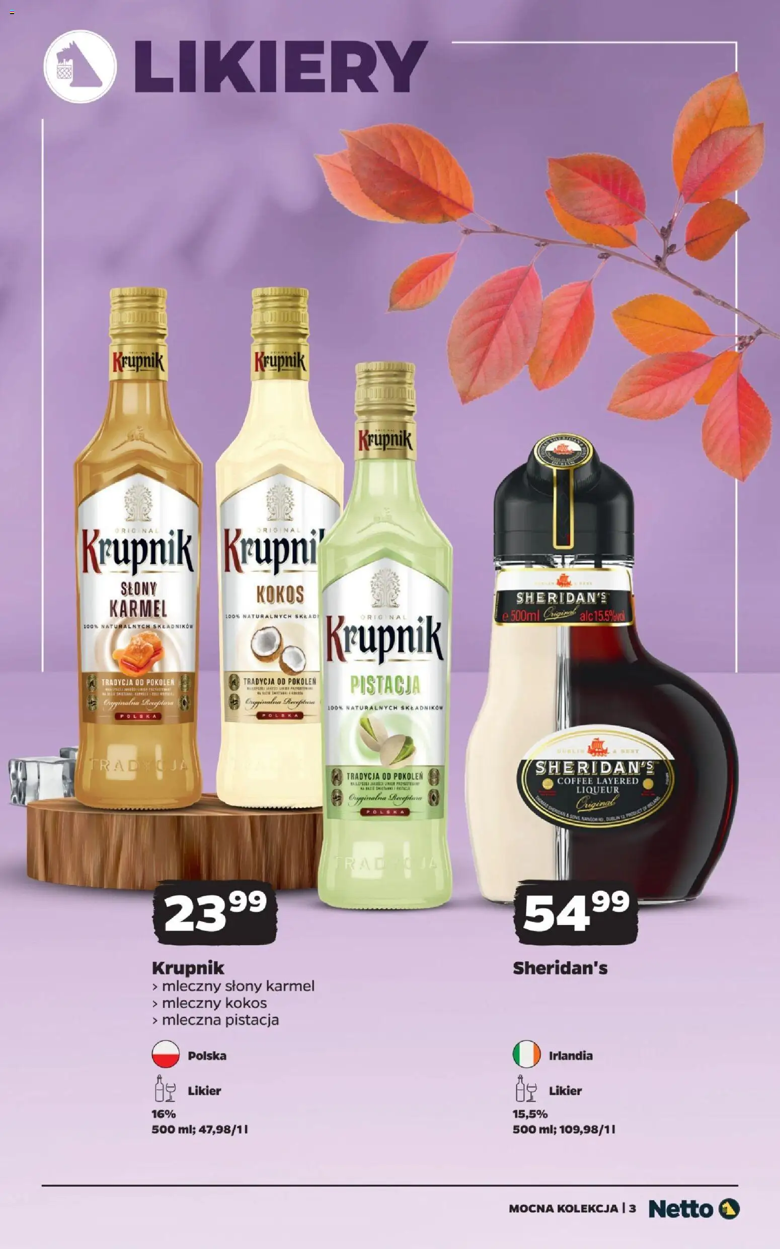 Pogląd gazetki "Netto gazetka - Mocne alkohole" ze sklepu Netto ważnej od 25.10.2026 - Krupnik, Kokos, Sheridan's, Słony karmel, Krupnik słony karmel