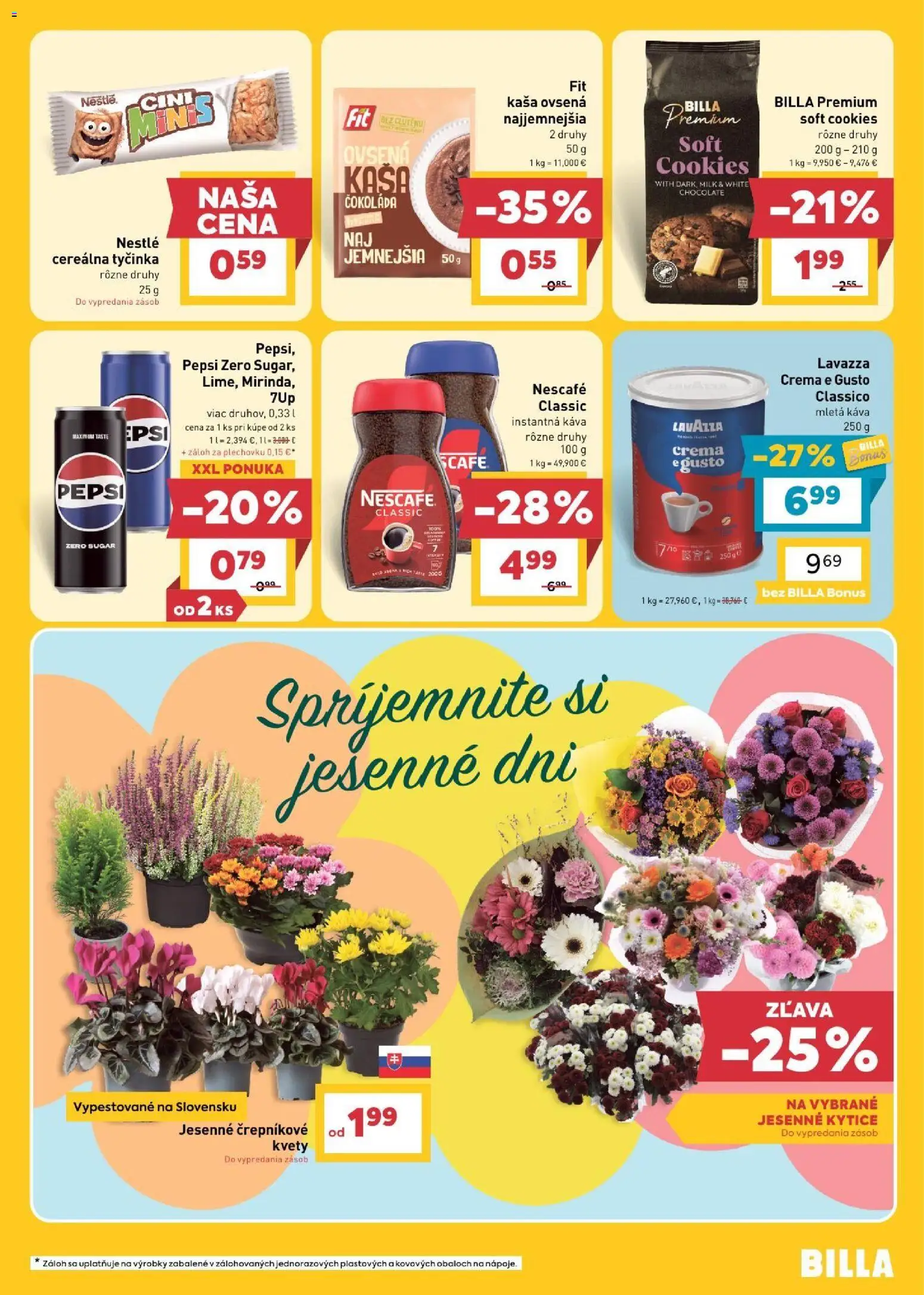 Náhľad Billa letáku platného od 16.09.2026 - Káva, Čokoláda, Milka, Ryža, Oreo, Instantná káva, Nescafé Gold, Oblátky