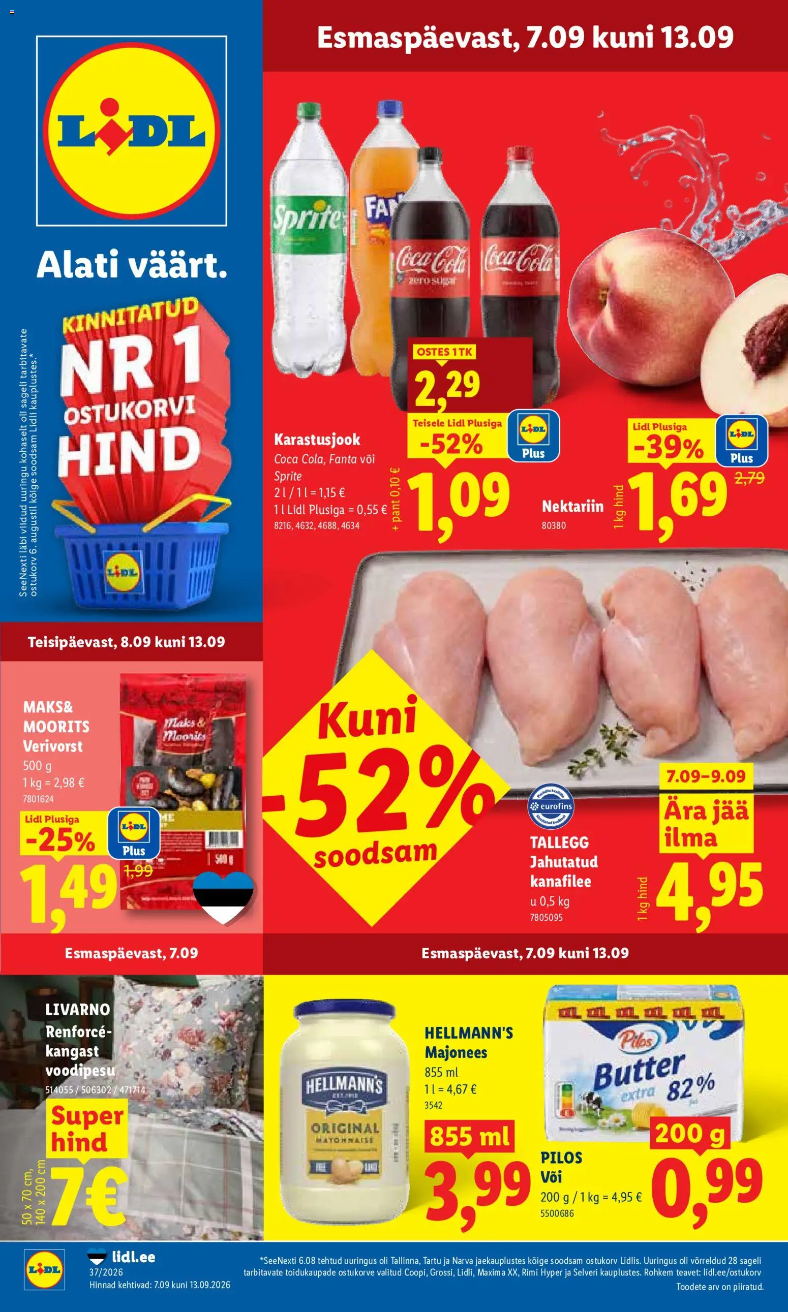 Lidl kliendilehe eelvaade alates 07.09.2026