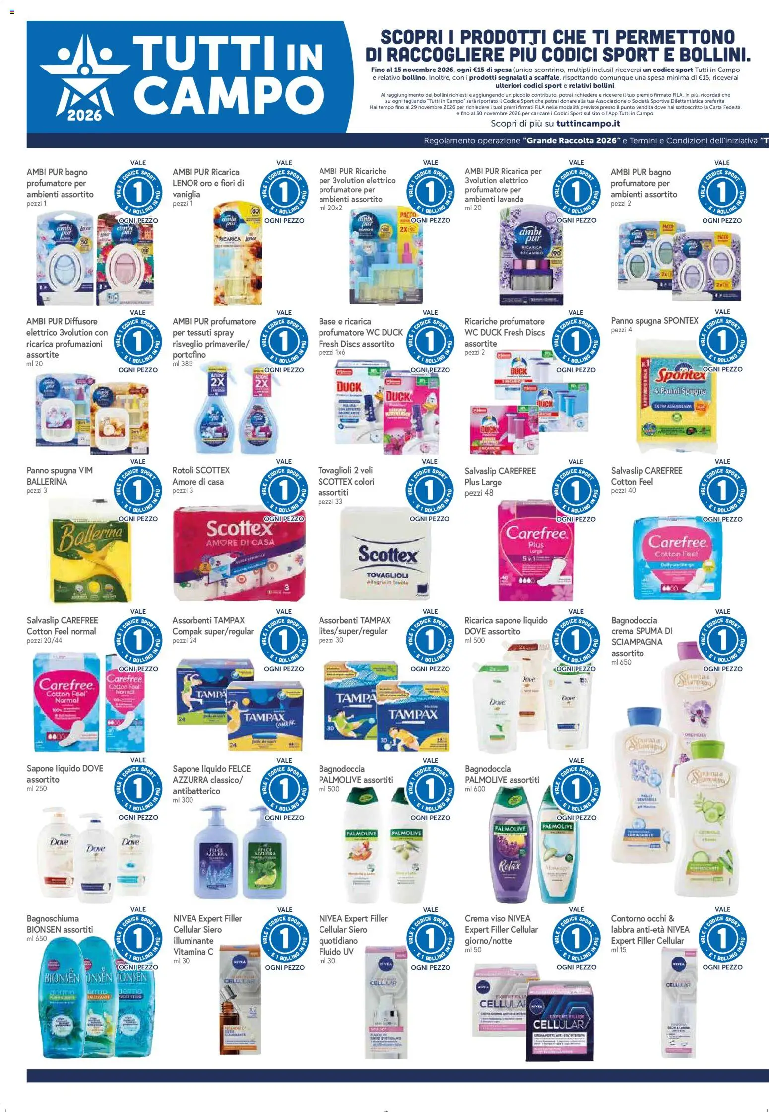 Anteprima dell'opuscolo Famila volantino Grandi Marche dal negozio Famila valido da 29/10/2026 - Orchidea, WC, Bagnoschiuma, Crema viso, Spugna, Vaniglia, Sapone, Assorbenti