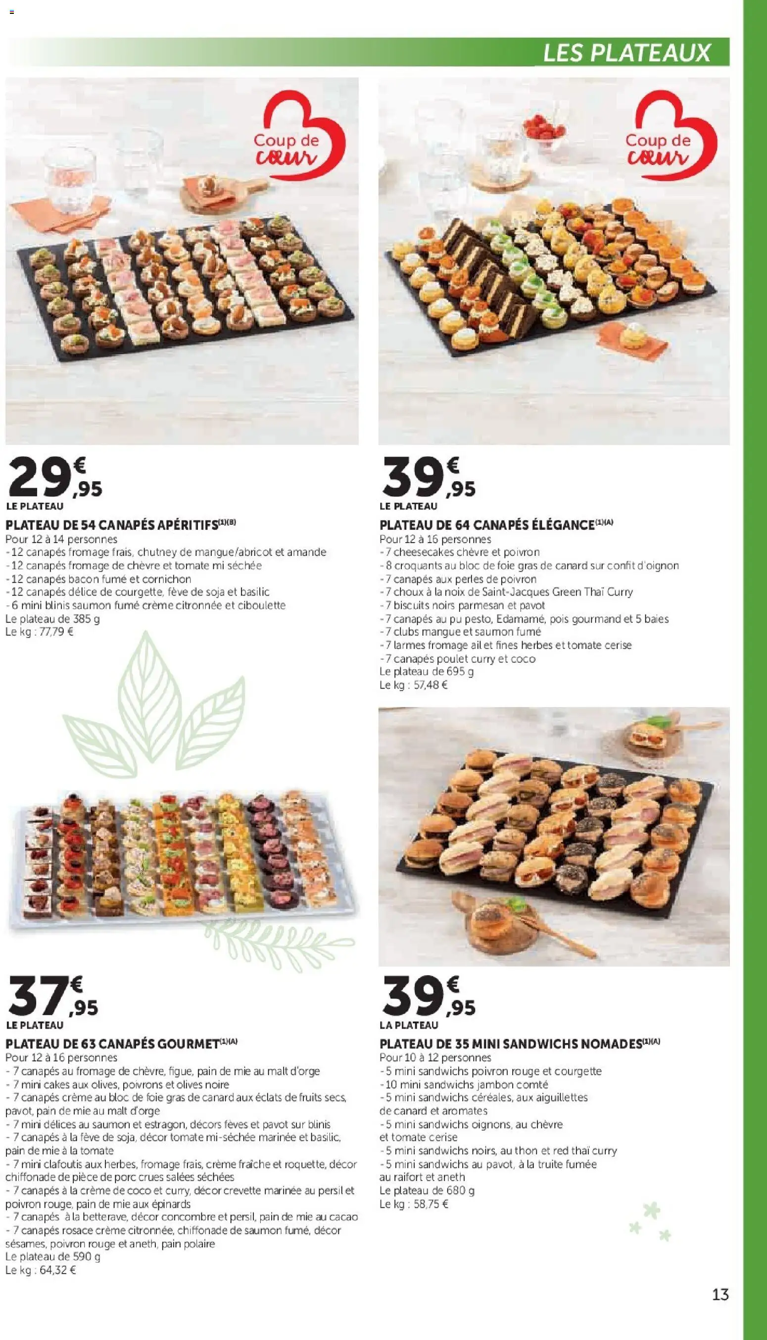 Prévisualisation de Super U - La carte Printemps Été du magasin Super U formulaire valide 03/03/2026 - Canapés, Persil, Jambon, Noix, Biscuits, Poivron, Blinis, Foie Gras de Canard