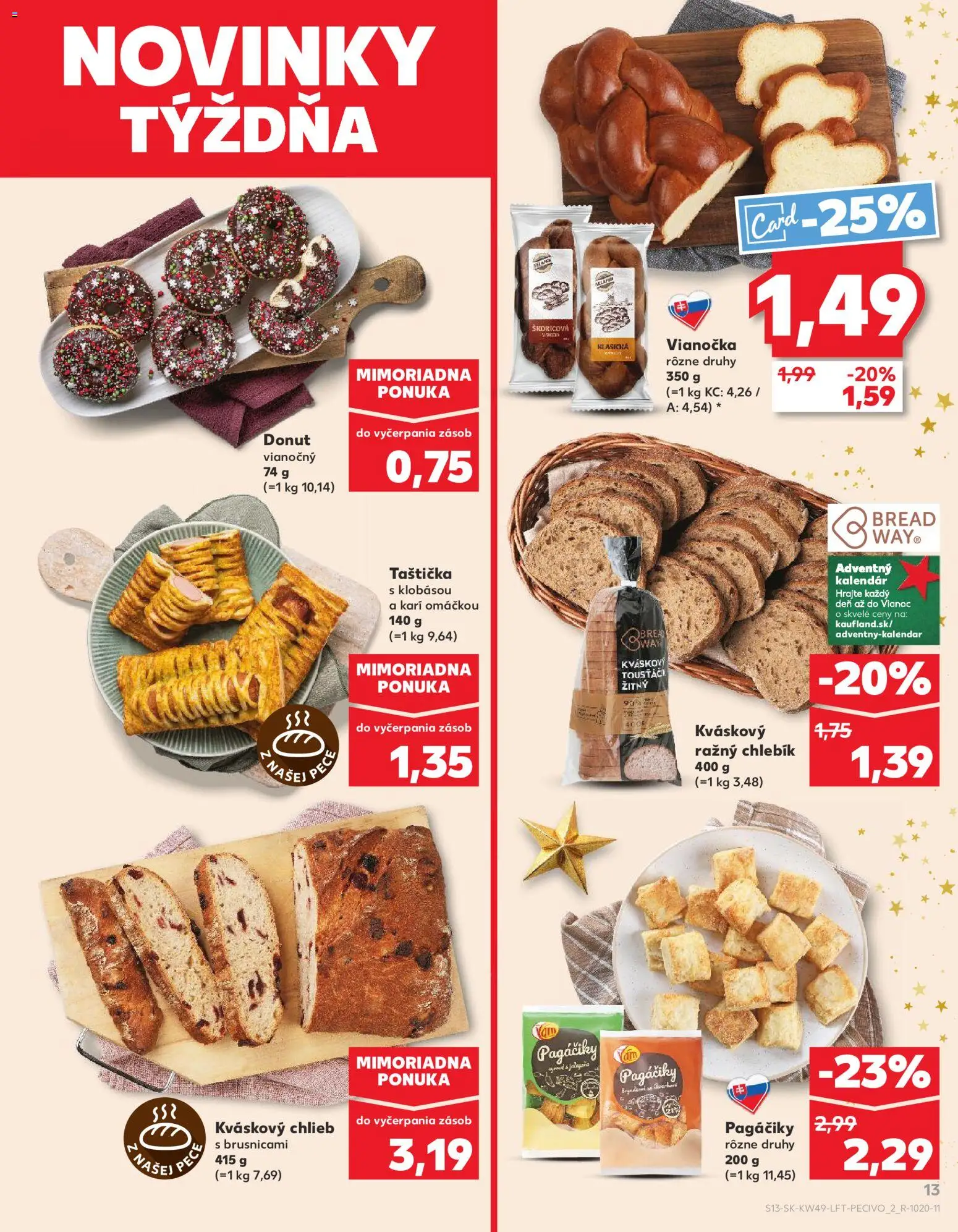 Náhľad Kaufland letáku platného od 04.12.2025 - Chlieb, Pec, Donut, Vianočka