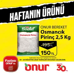 Onur Market Onur Market - Haftanın Ürünü 18.08.2026 - Broşürünün önizlemesi