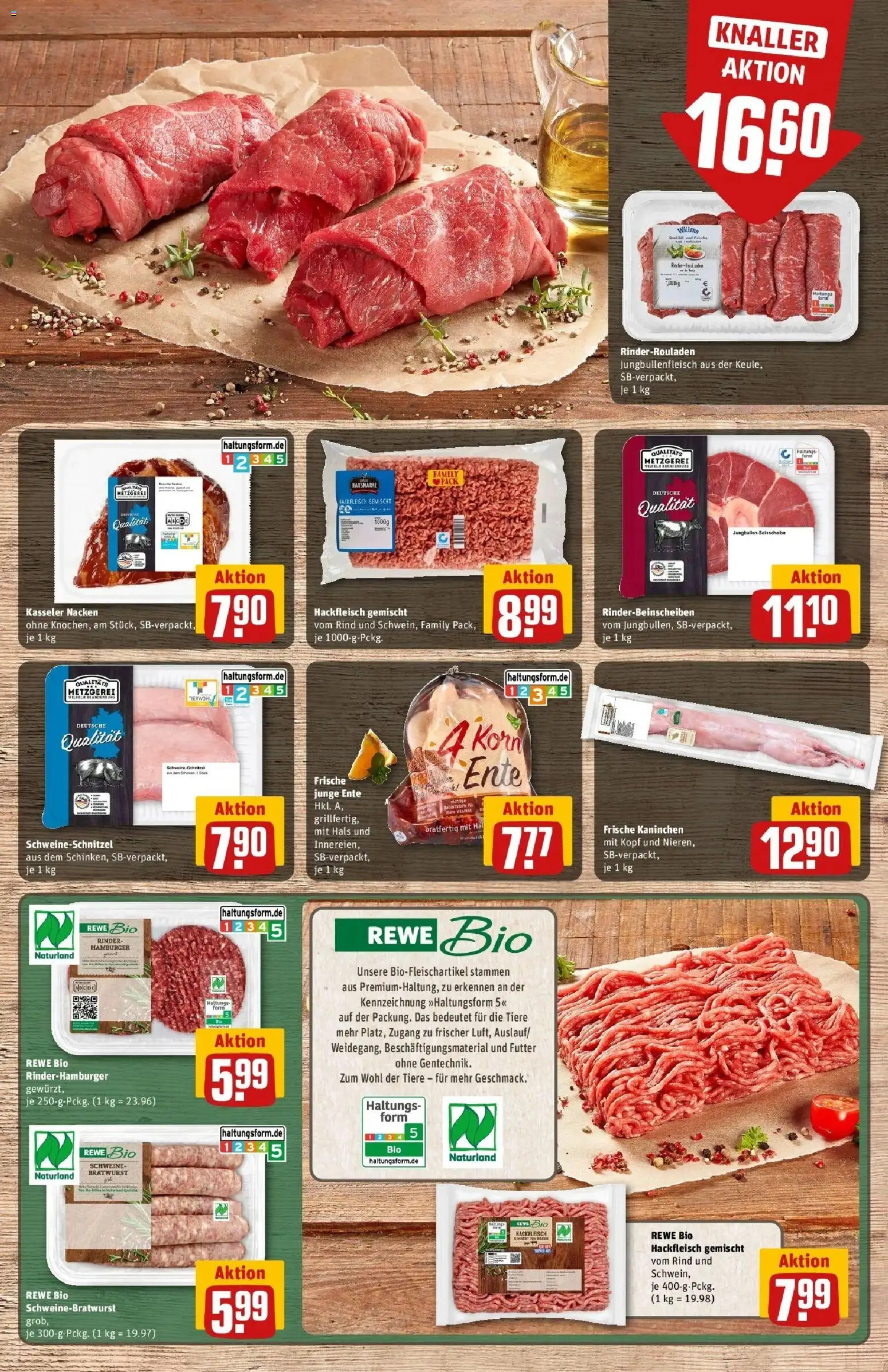 Vorschau von dem Prospekt des Geschäftes Rewe, gültig ab dem 02.03.2026 - Kaninchen, Bratwurst, Ente, Rinderrouladen, Hackfleisch, Kasseler nacken