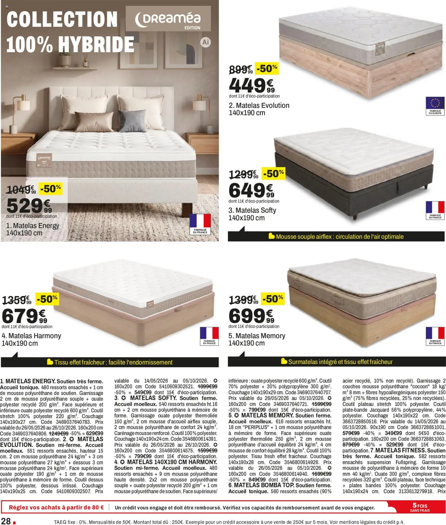 Prévisualisation de But catalogue du magasin But formulaire valide 28/08/2026 - Matelas 140x190, Matelas, Surmatelas, Suspension, Mousse, Plateau, Couches