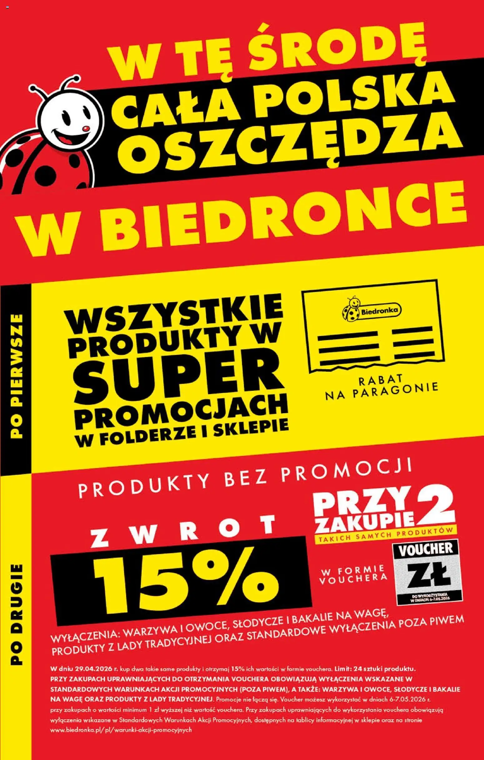 Pogląd gazetki "Biedronka gazetka - Cała Polska oszczędza! środa" ze sklepu Biedronka ważnej od 29.04.2026 - Warzywa, Słodycze, Bakalie