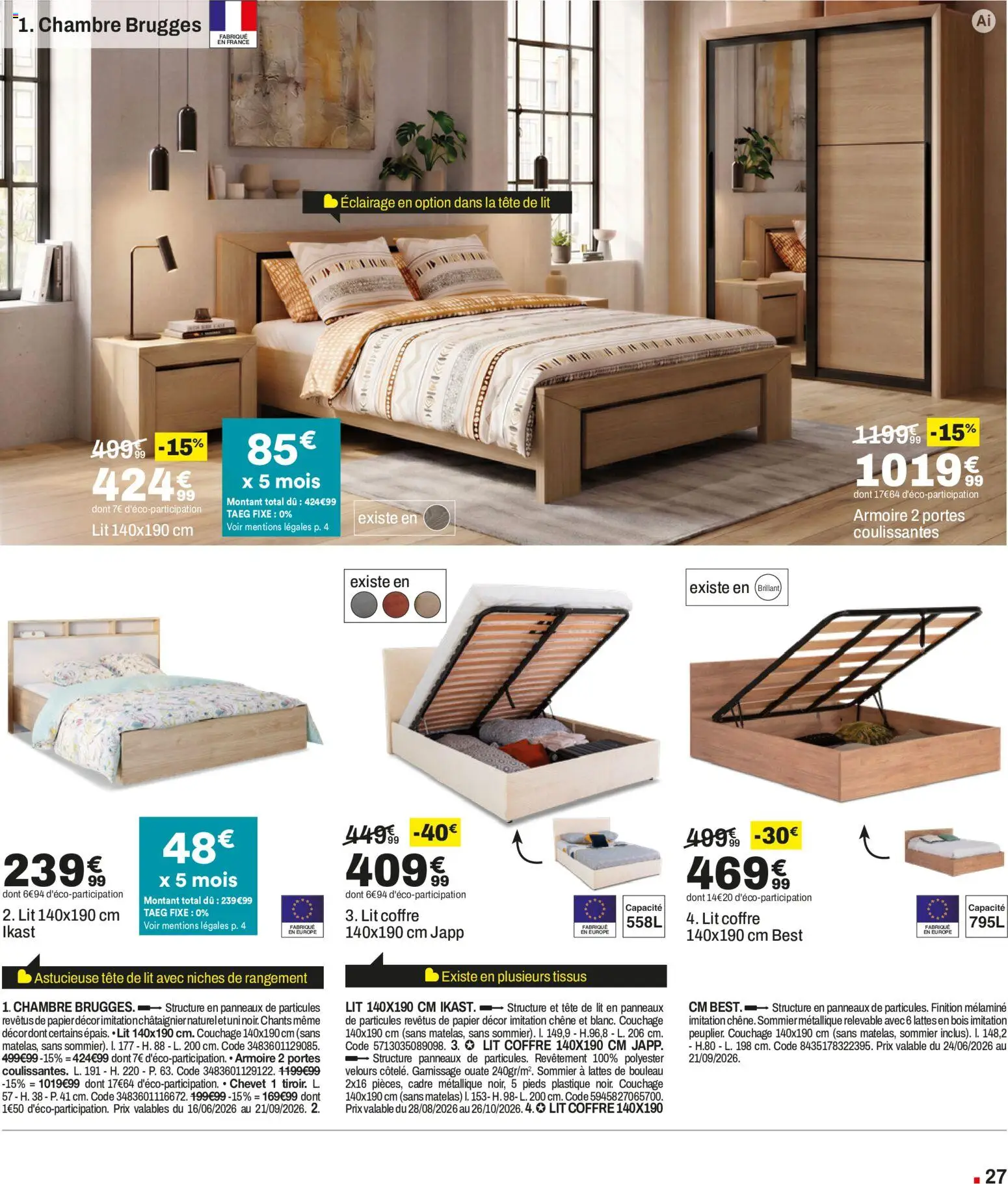 Prévisualisation de But catalogue du magasin But formulaire valide 28/08/2026 - Tête de lit, Lit, Matelas, Armoire, Lit coffre, Cadre, Sommier, Éclairage