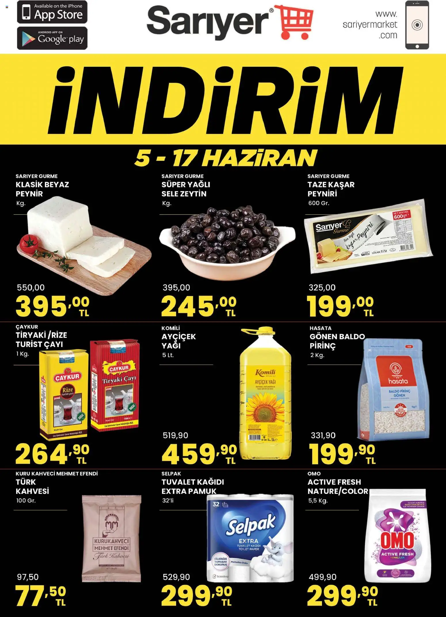 Sarıyer Sarıyer Katalog 05.06.2026 - Broşürünün önizlemesi - Iphone, Çay, Peynir, Zeytin, Tuvalet, Tuvalet kağıdı, Pirinç