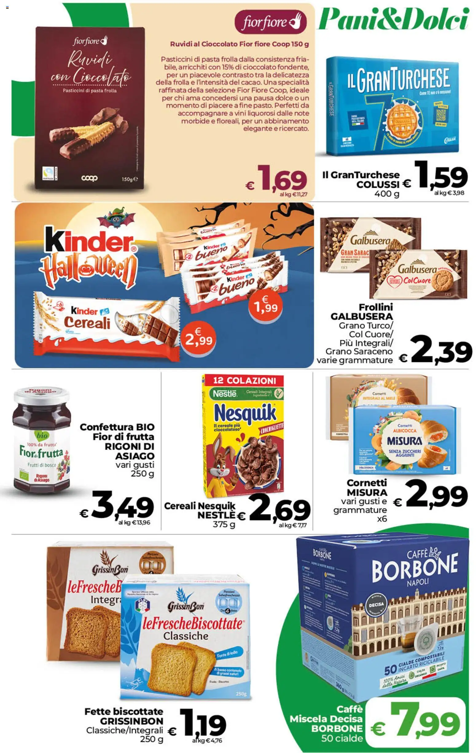 Anteprima dell'opuscolo COOP volantino inCoop Sicilia dal negozio COOP valido da 23/10/2026 - Pasta, Cioccolato, Borbone, Frutti di bosco, Basso, Cialde, Pasticcini, Frollini