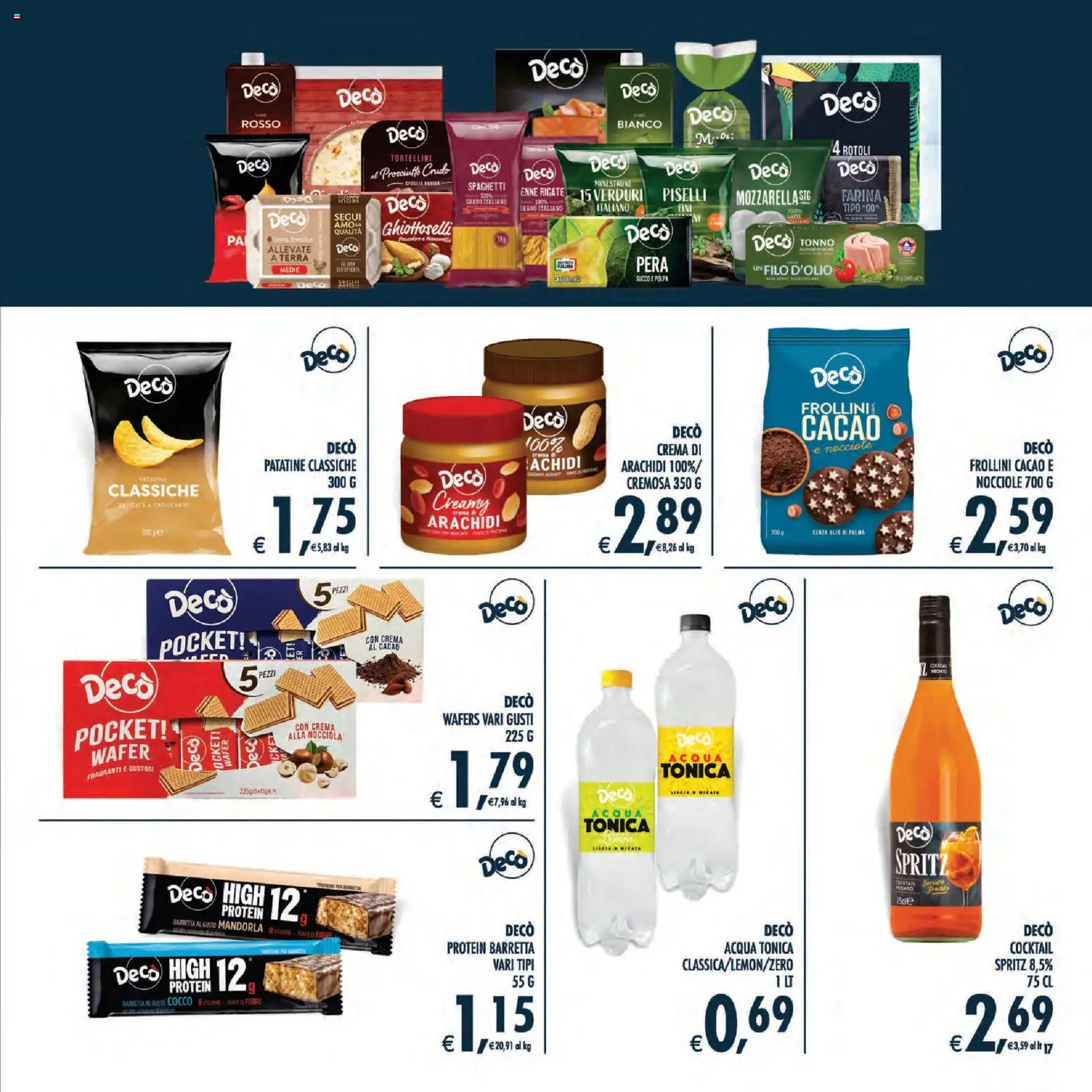 Anteprima dell'opuscolo Decò volantino Maxistore, Supermercati, Local Sicilia dal negozio Decò valido da 01/09/2026 - Crema, Cocktail, Olio, Patatine, Farina, Cacao, Succo, Barretta