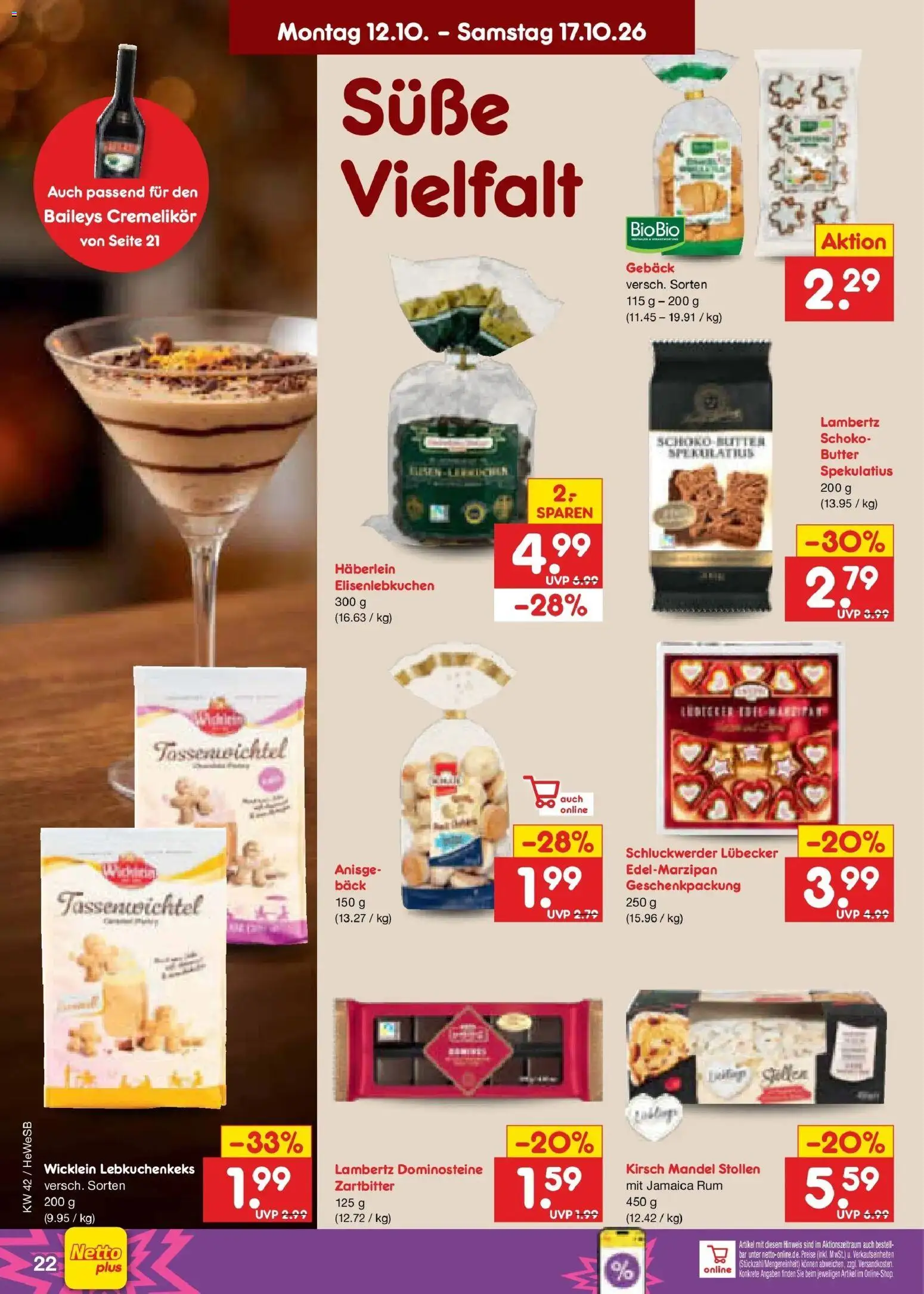 Vorschau von dem Prospekt des Geschäftes Netto Marken-Discount, gültig ab dem 12.10.2026 - Butter, Baileys, Rum