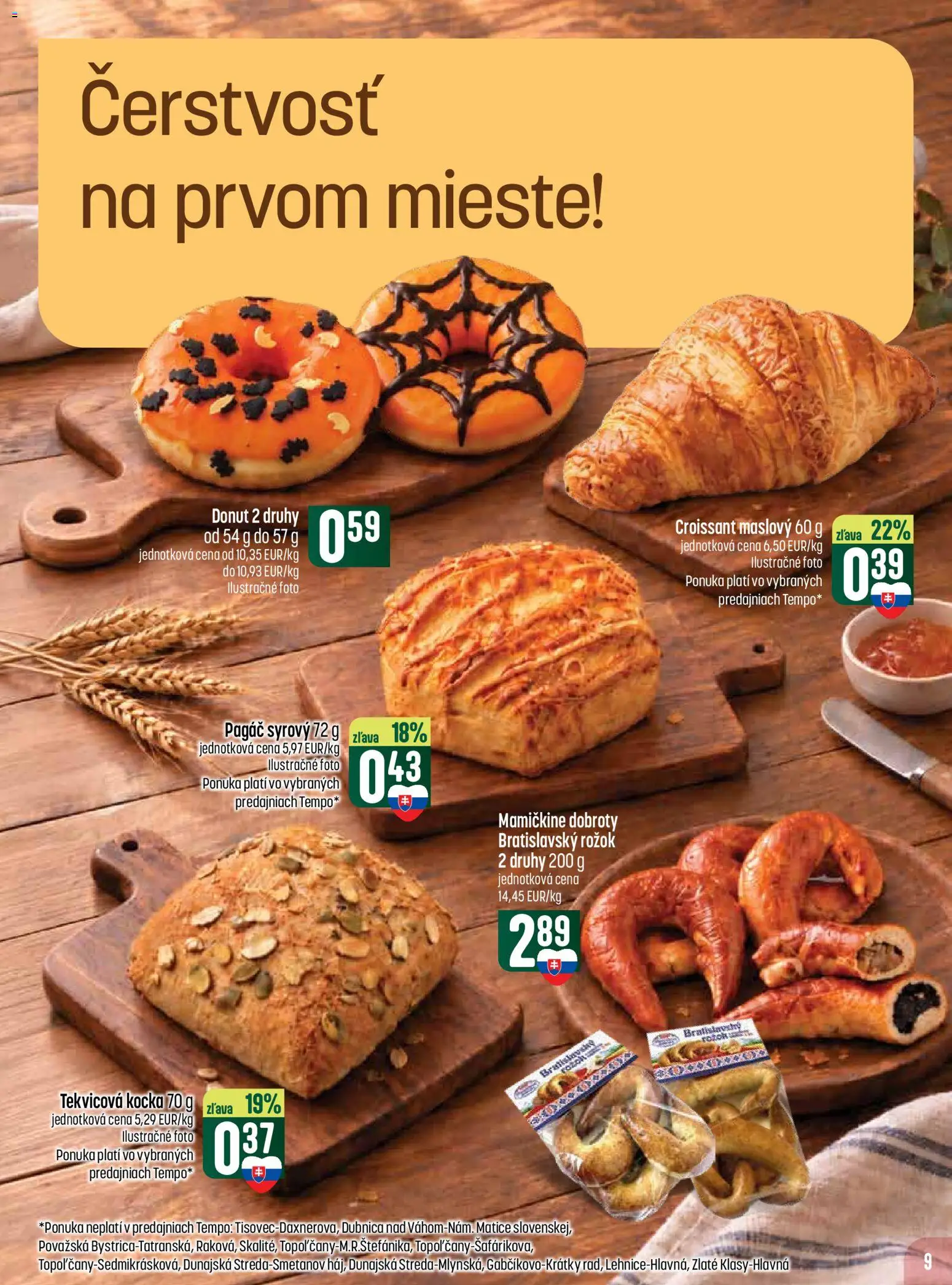Náhľad COOP Jednota letáku platného od 29.10.2026 - Croissant, Donut, Rožok