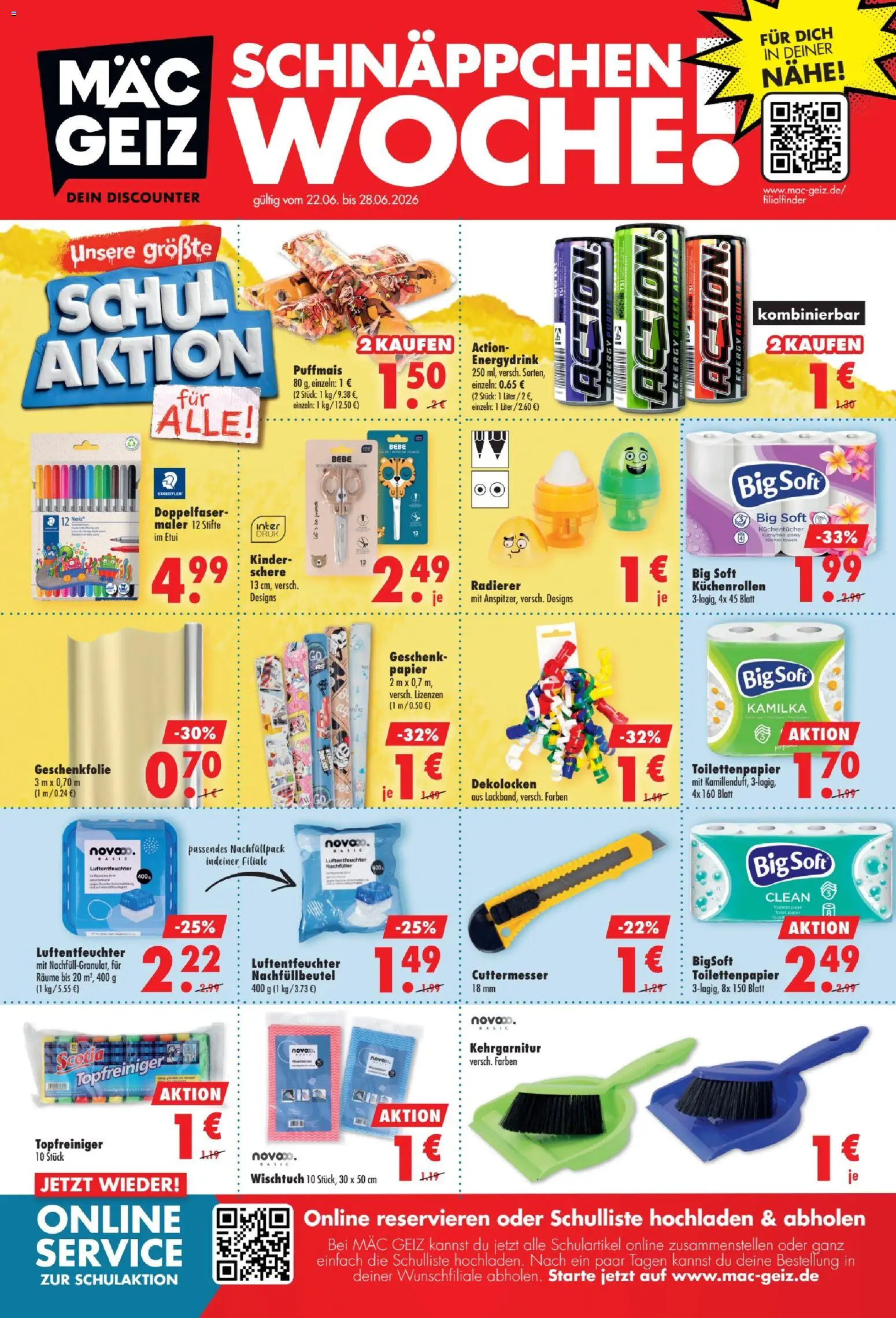 Vorschau von dem Prospekt des Geschäftes Mäc Geiz, gültig ab dem 22.06.2026 - Apple, Toilettenpapier, Energy