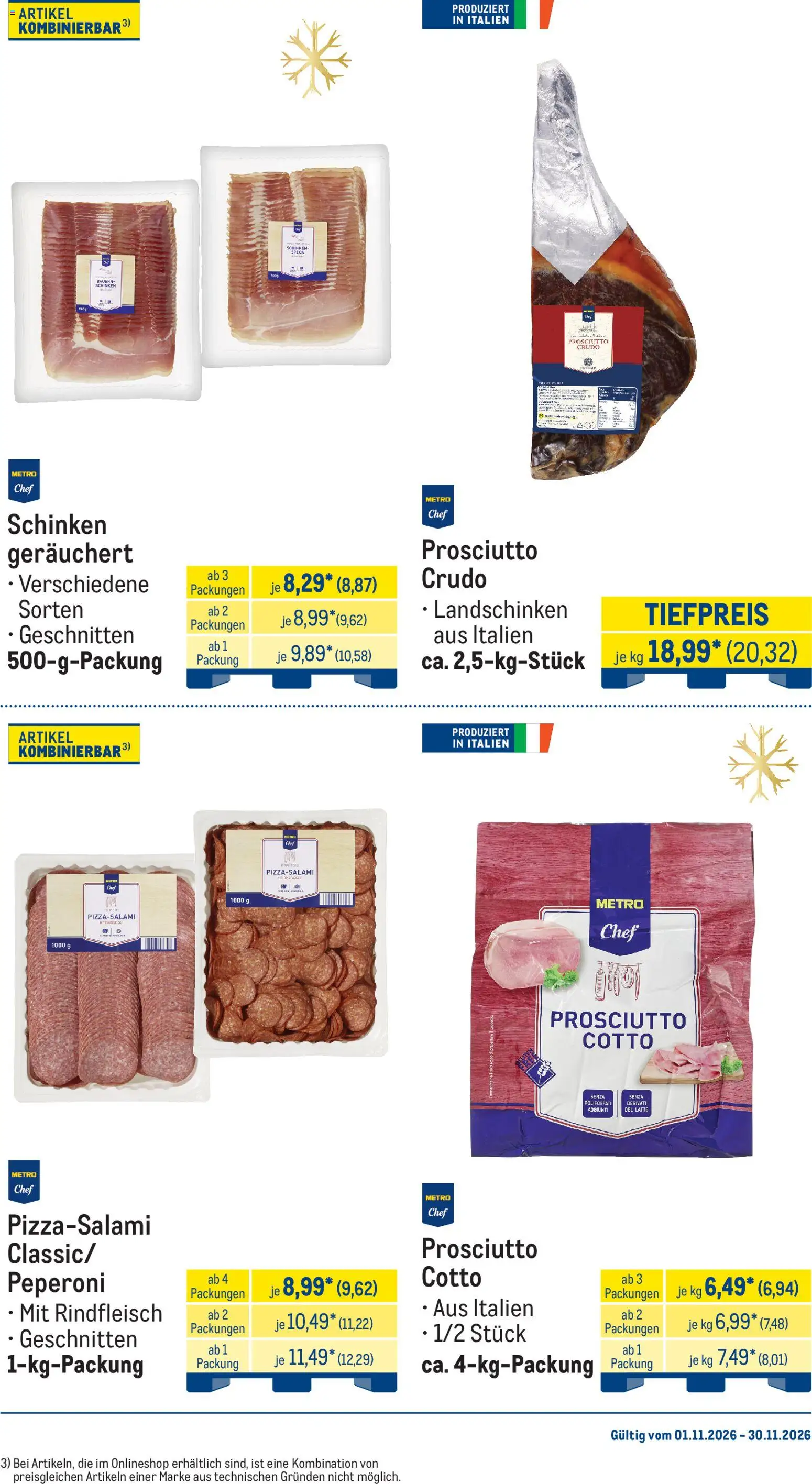 Vorschau von dem Prospekt des Geschäftes Metro, gültig ab dem 01.11.2026 - Schinken, Rindfleisch