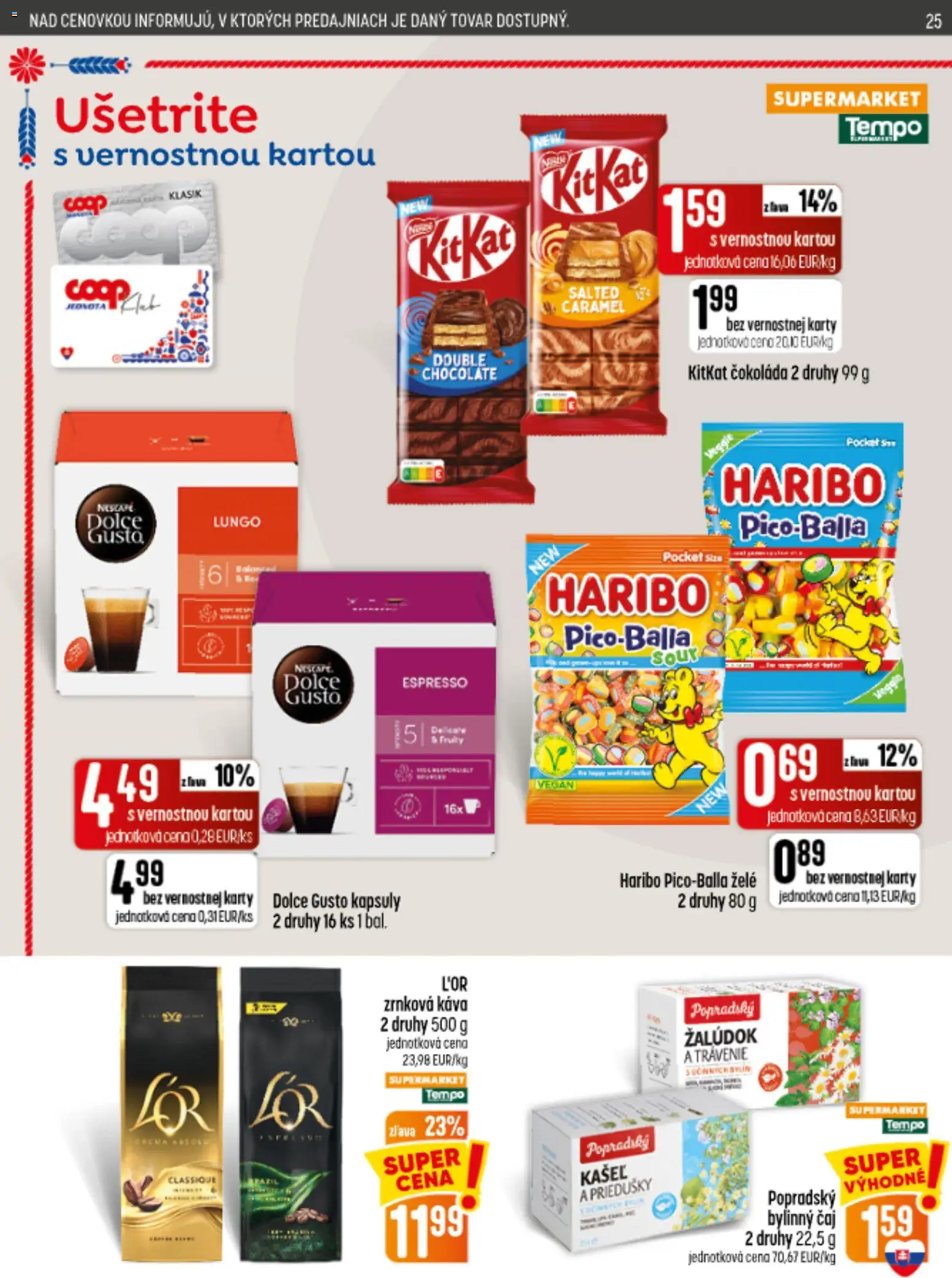 Náhľad COOP Jednota letáku platného od 10.09.2026 - Káva, Dolce Gusto, Čokoláda, Čaj, Zrnková káva, Bylinný čaj