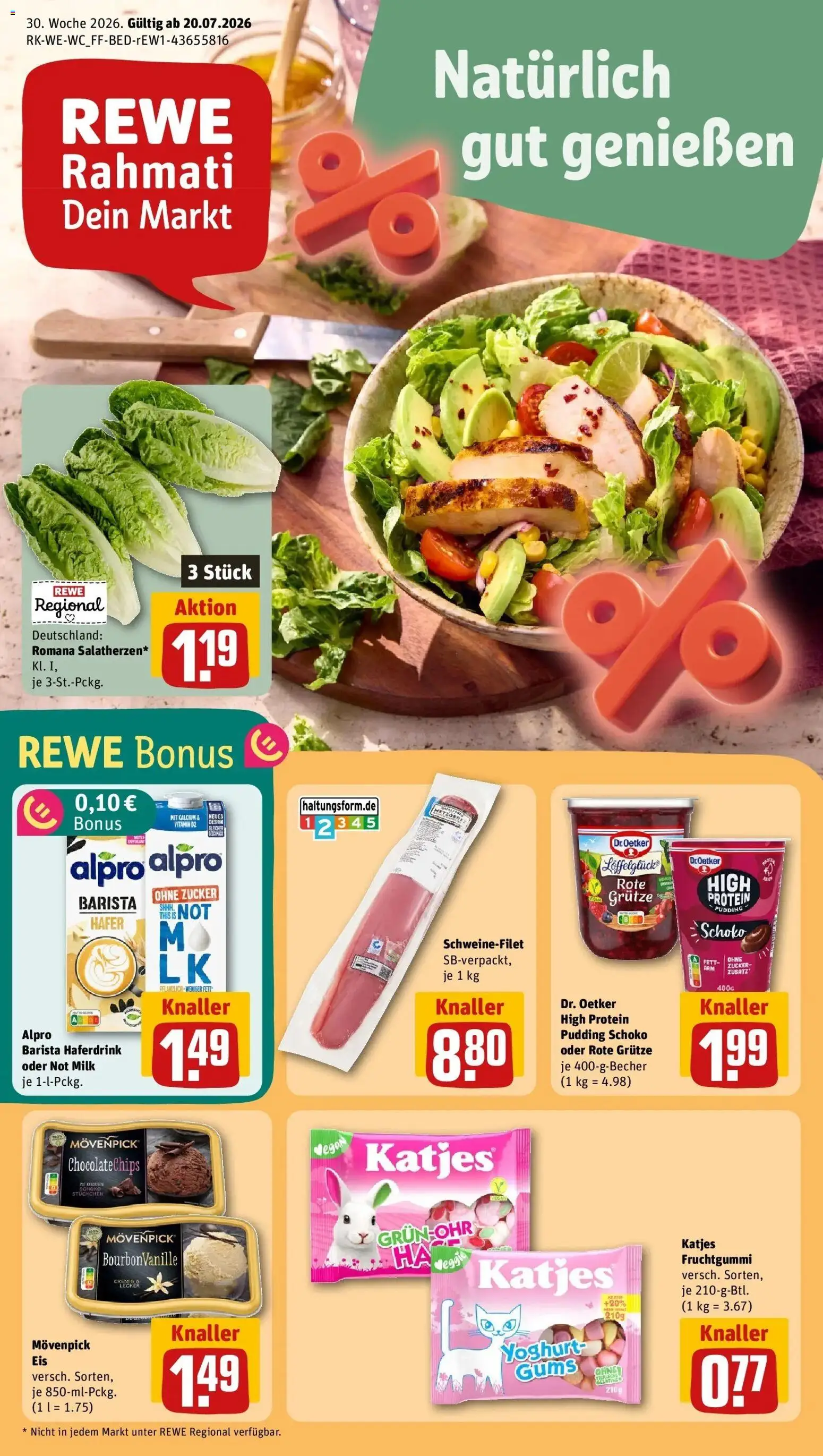 Vorschau von dem Prospekt des Geschäftes Rewe, gültig ab dem 20.07.2026