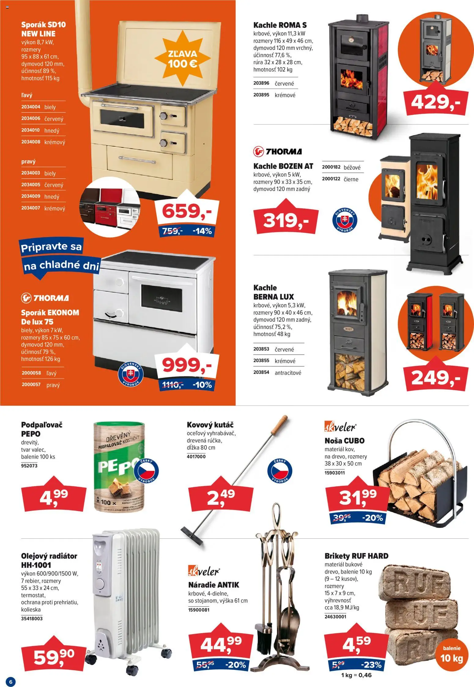 Náhľad Kinekus letáku platného od 01.10.2026 - Radiator, Náradie, Brikety, Kachle, Rúra, Sporák
