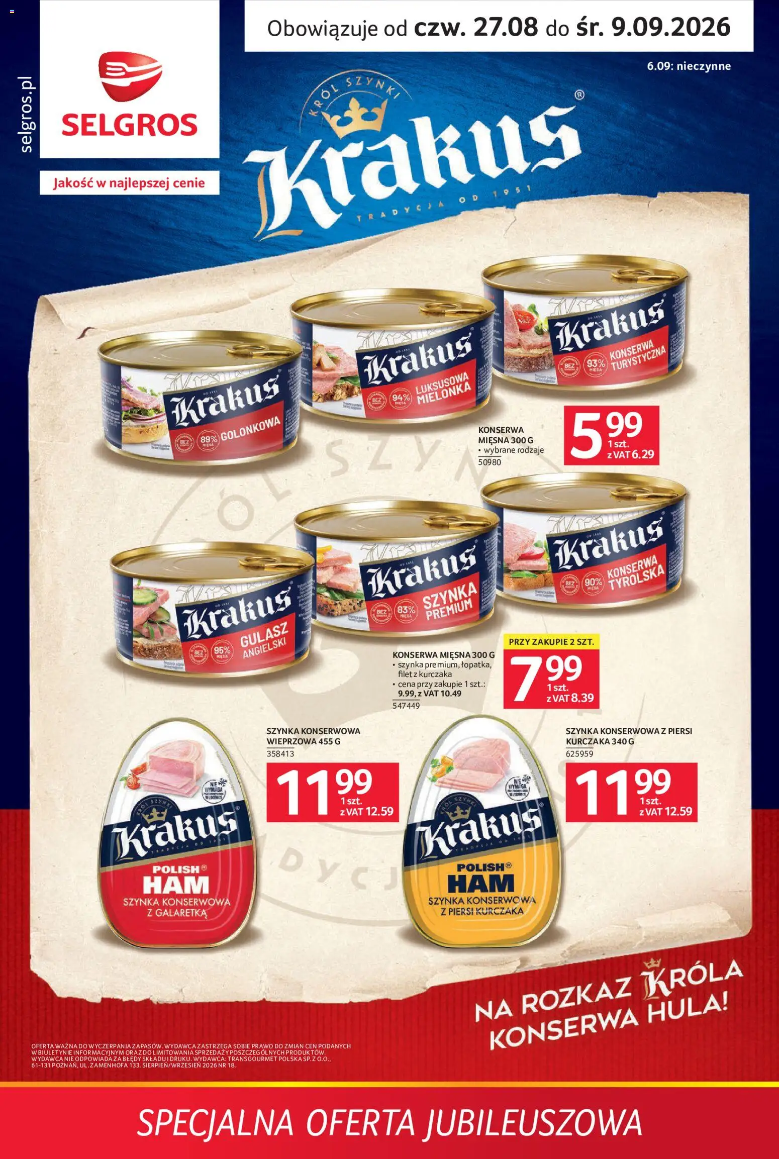 Pogląd gazetki "Selgros cash&carry gazetka - Specjalna oferta jubileuszowa" ze sklepu Selgros cash&carry ważnej od 27.08.2026