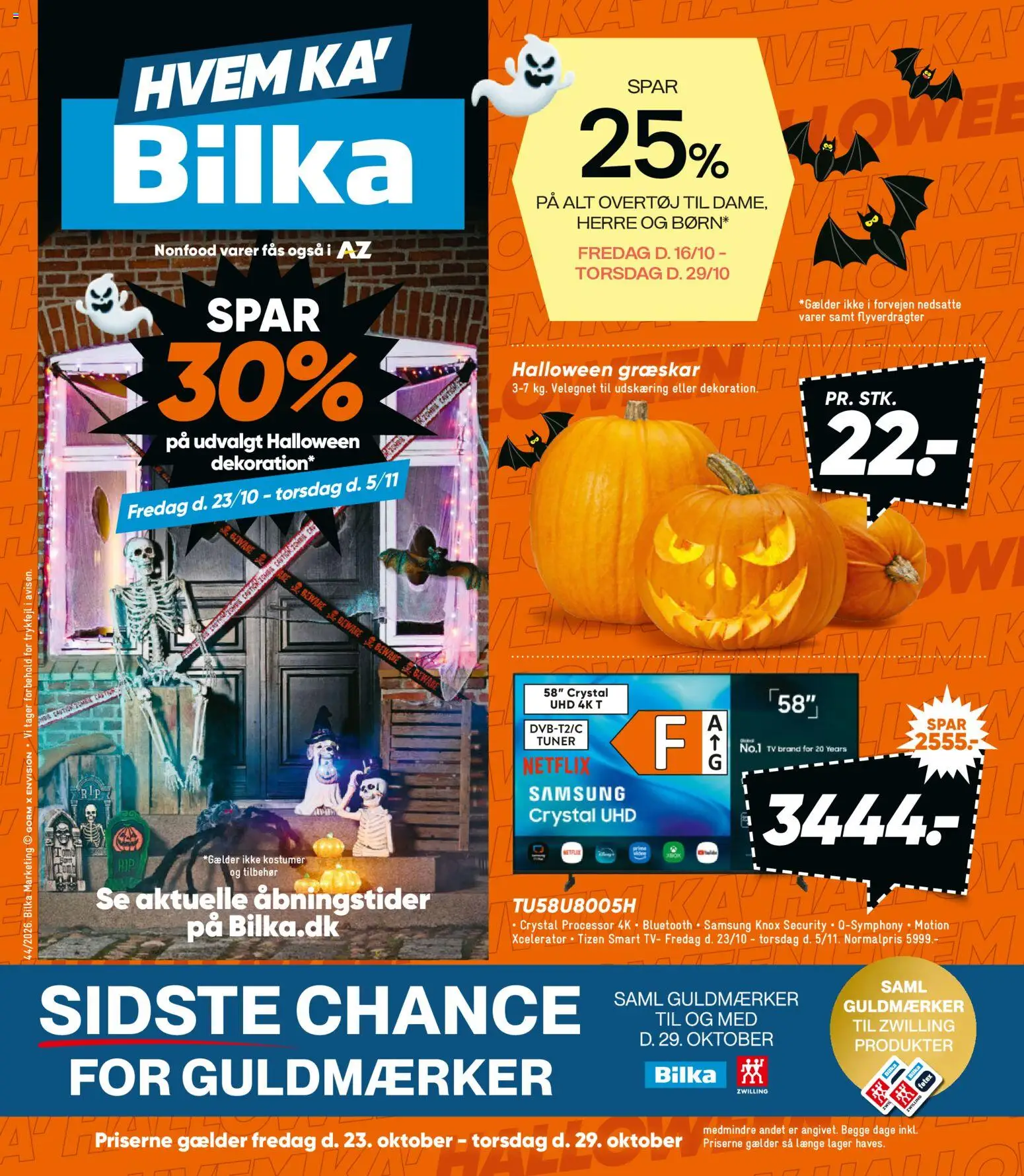 Eksempel på tilbudsavis Bilka - Tilbudsavis - Nonfood fra butik Bilka gyldig fra 23/10/2026 - TV, Græskar, Smart TV, Processor
