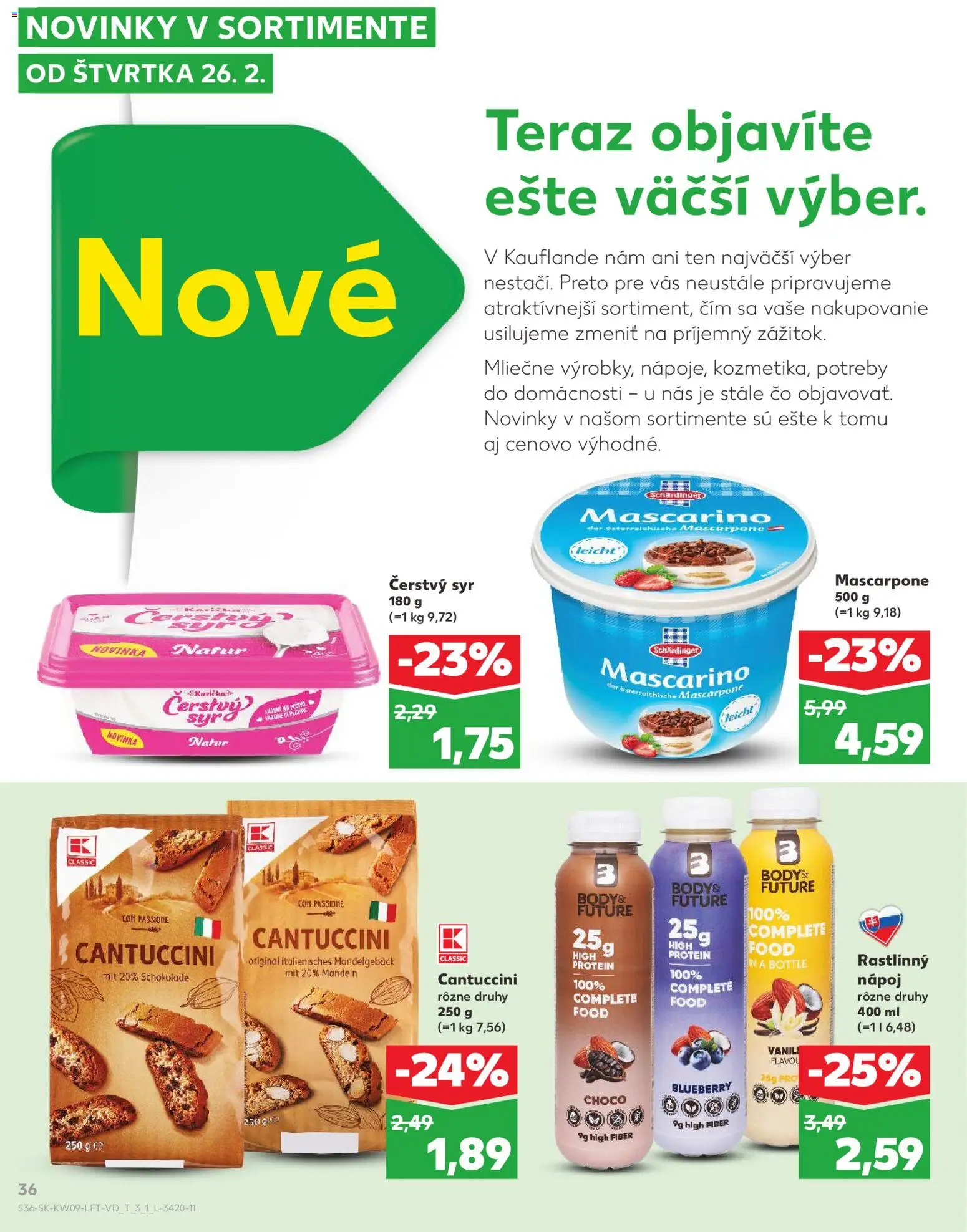 Náhľad Kaufland letáku platného od 26.02.2026 - Protein, Syr, Mascarpone