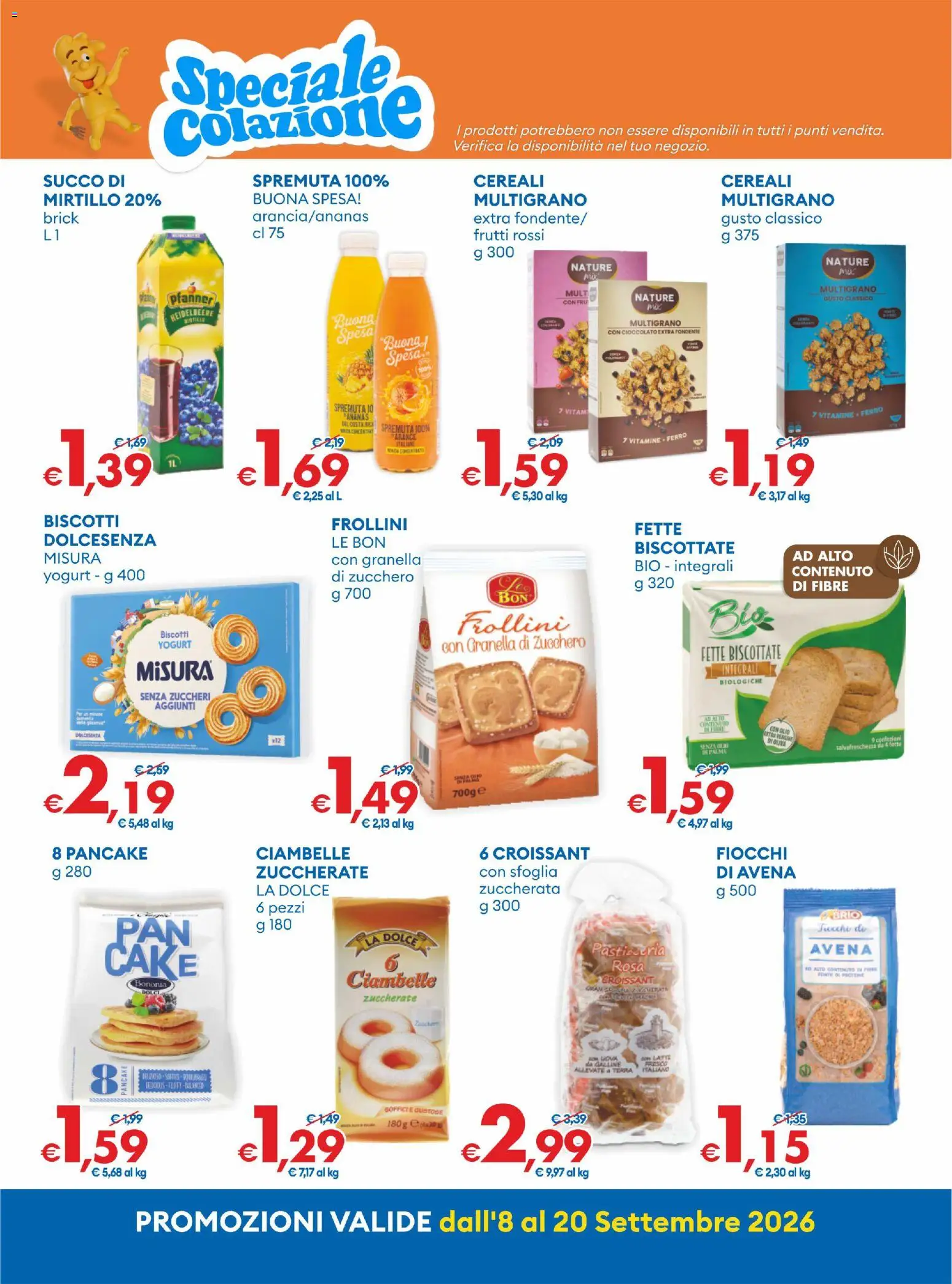 Anteprima dell'opuscolo MD Discount volantino dal negozio MD Discount valido da 08/09/2026 - Biscotti, Latte, Ciambelle, Cioccolato, Ananas, Arance, Succo, Frollini