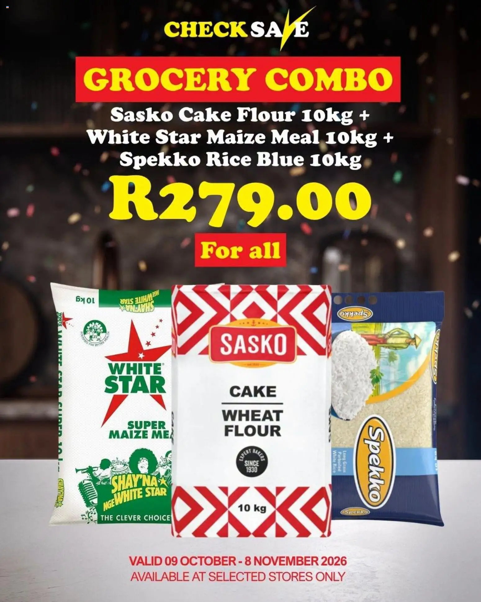 Preview of Check Save flyer valid from 09/10/2026 - Cake, Rice, Flour, Maize meal