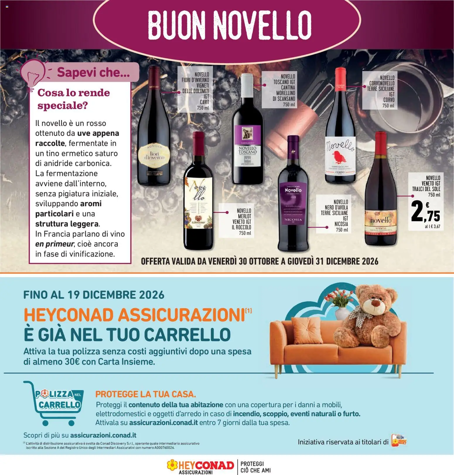 Anteprima dell'opuscolo Conad volantino Superstore Lazio dal negozio Conad valido da 05/11/2026 - Fiori, Vino, Carrello
