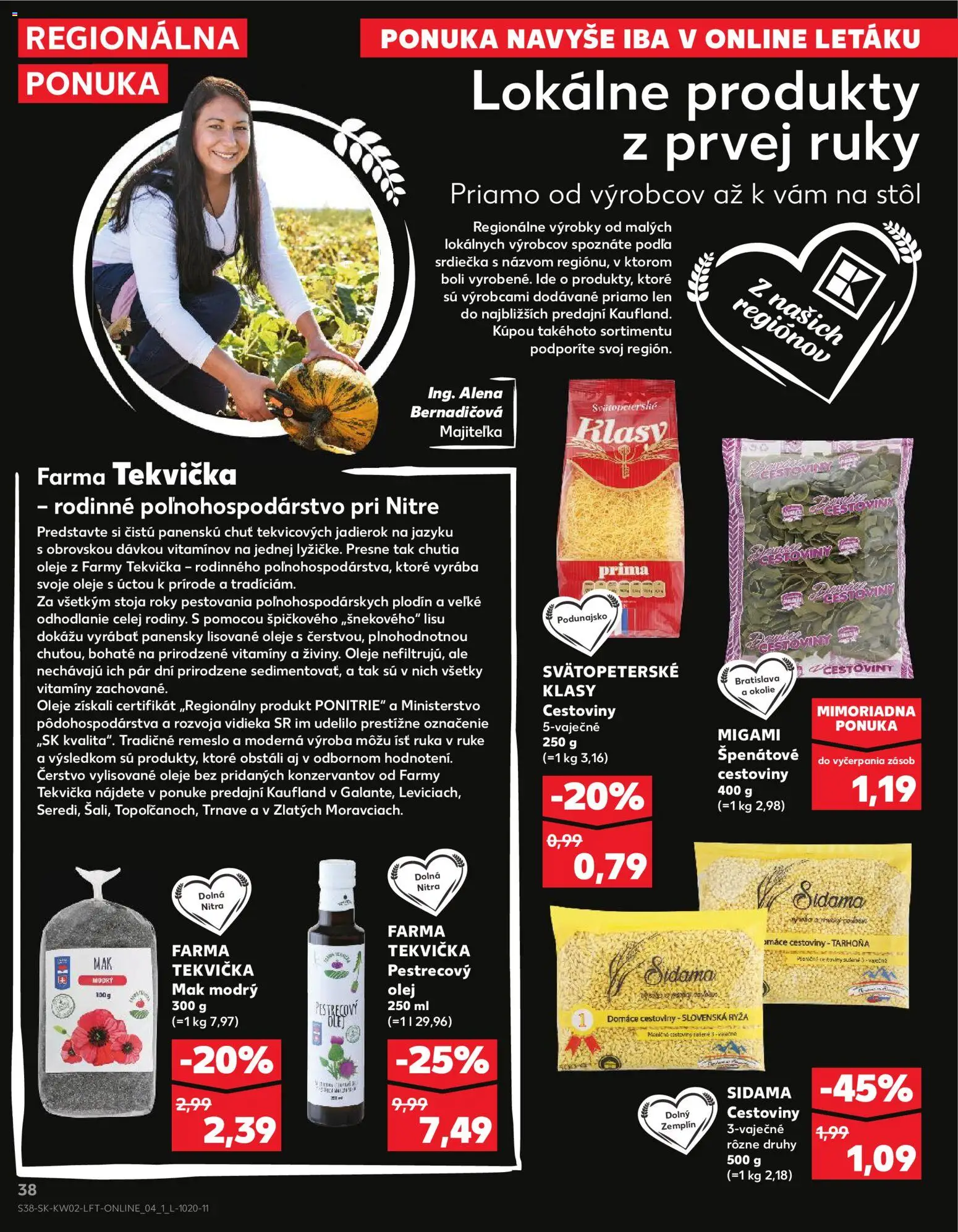 Náhľad Kaufland letáku platného od 08.01.2026 - Cestoviny, Olej, Stôl, Mak, Ryža, Tarhoňa