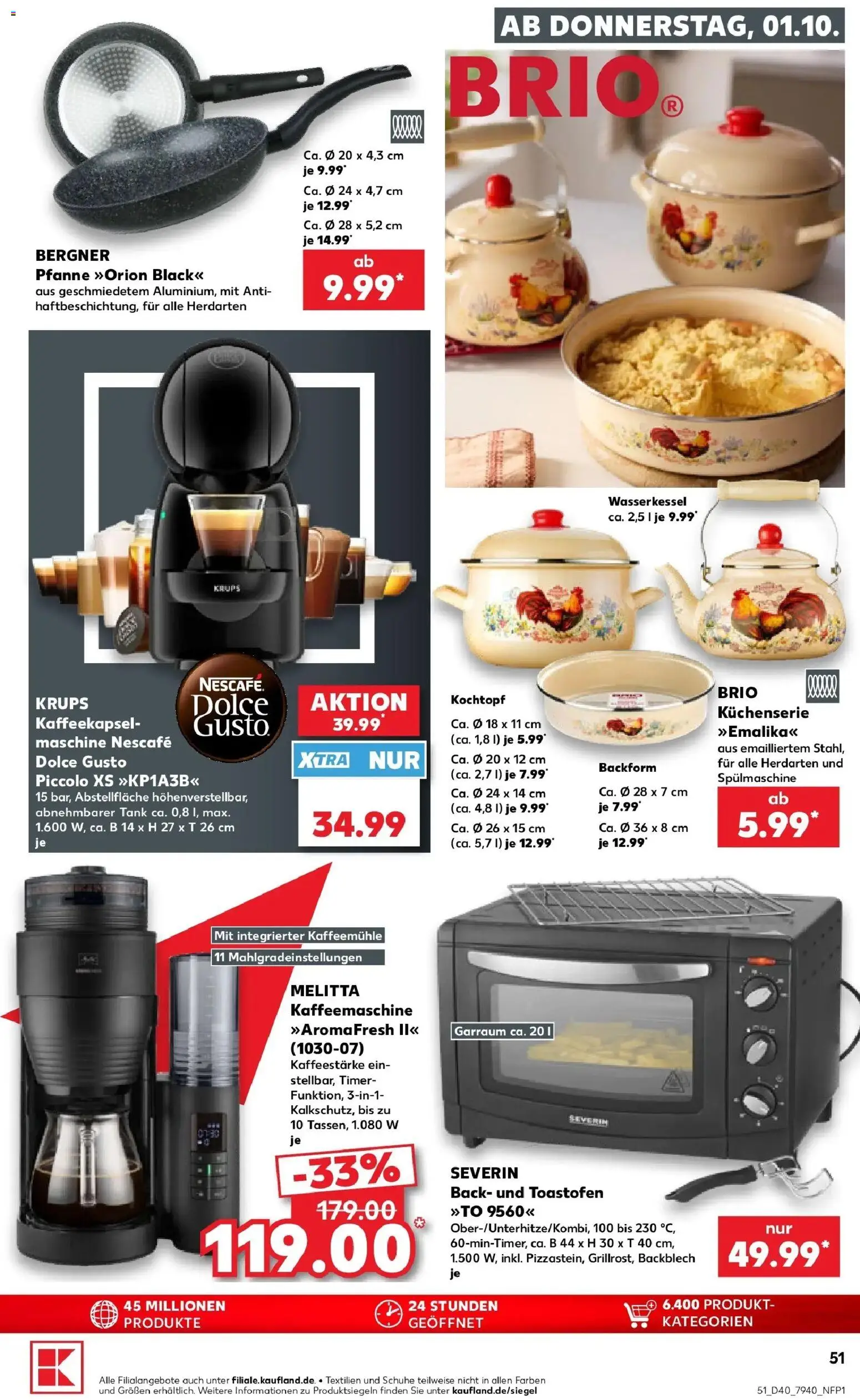 Vorschau von dem Prospekt des Geschäftes Kaufland, gültig ab dem 01.10.2026 - Kaffeemaschine, Dolce gusto, Kaffeemühle, Melitta, Nescafe, Krups