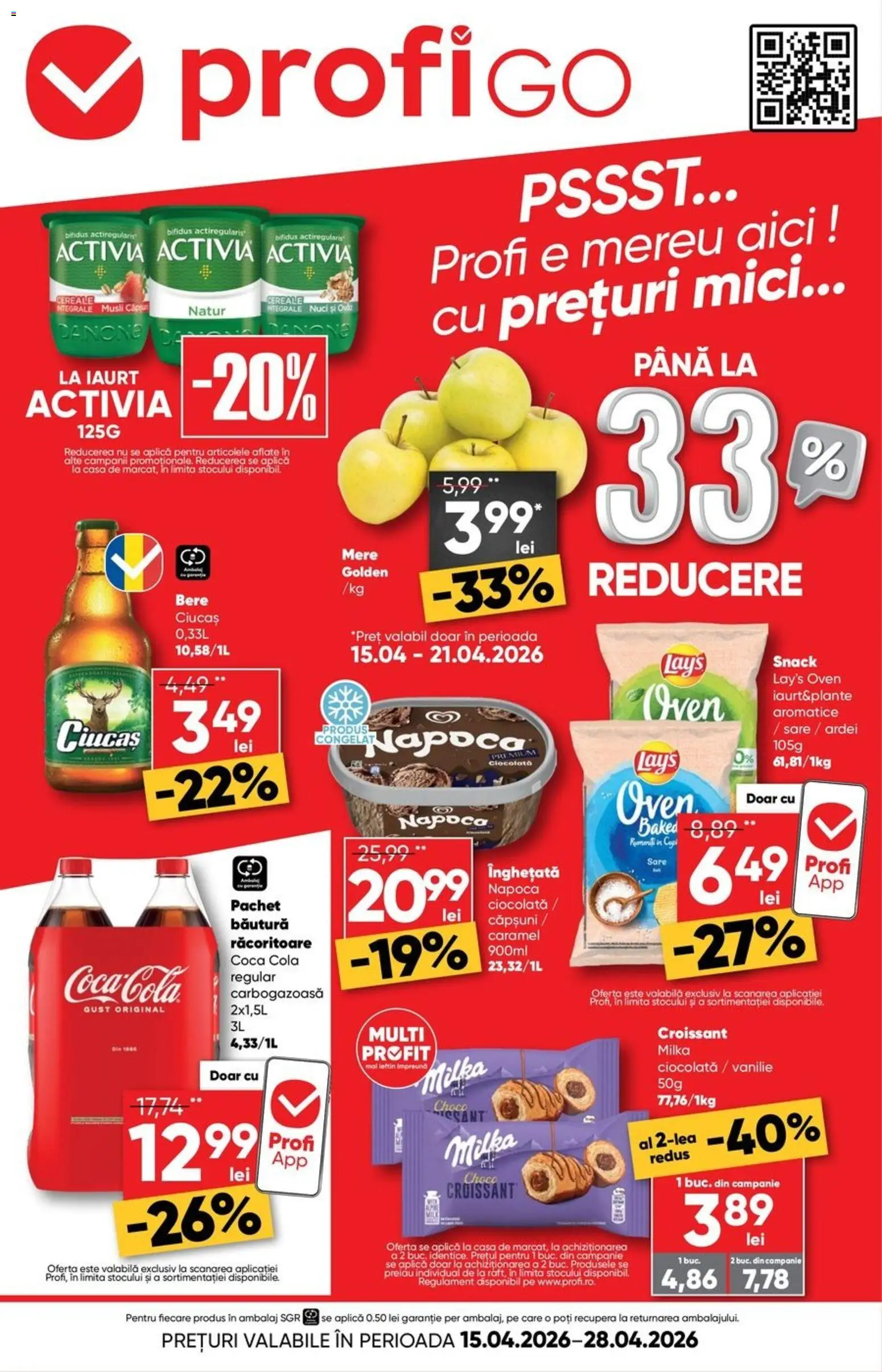 Previzualizarea de cataloage: Profi Profi Catalog Go valabil de la 15.04.2026 - Mici, Ciocolată, Croissant, Căpșuni, Nuci, Cola, Ardei, Aplică