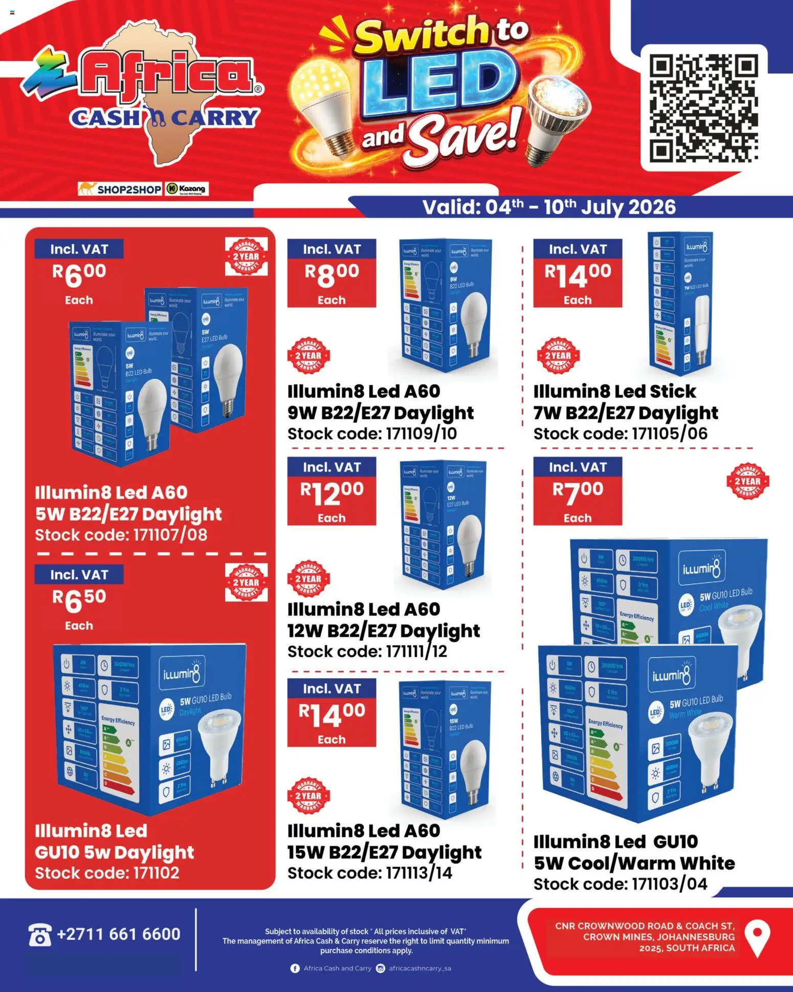 Preview of Africa Cash & Carry flyer valid from 04/07/2026 - Switch, Stock