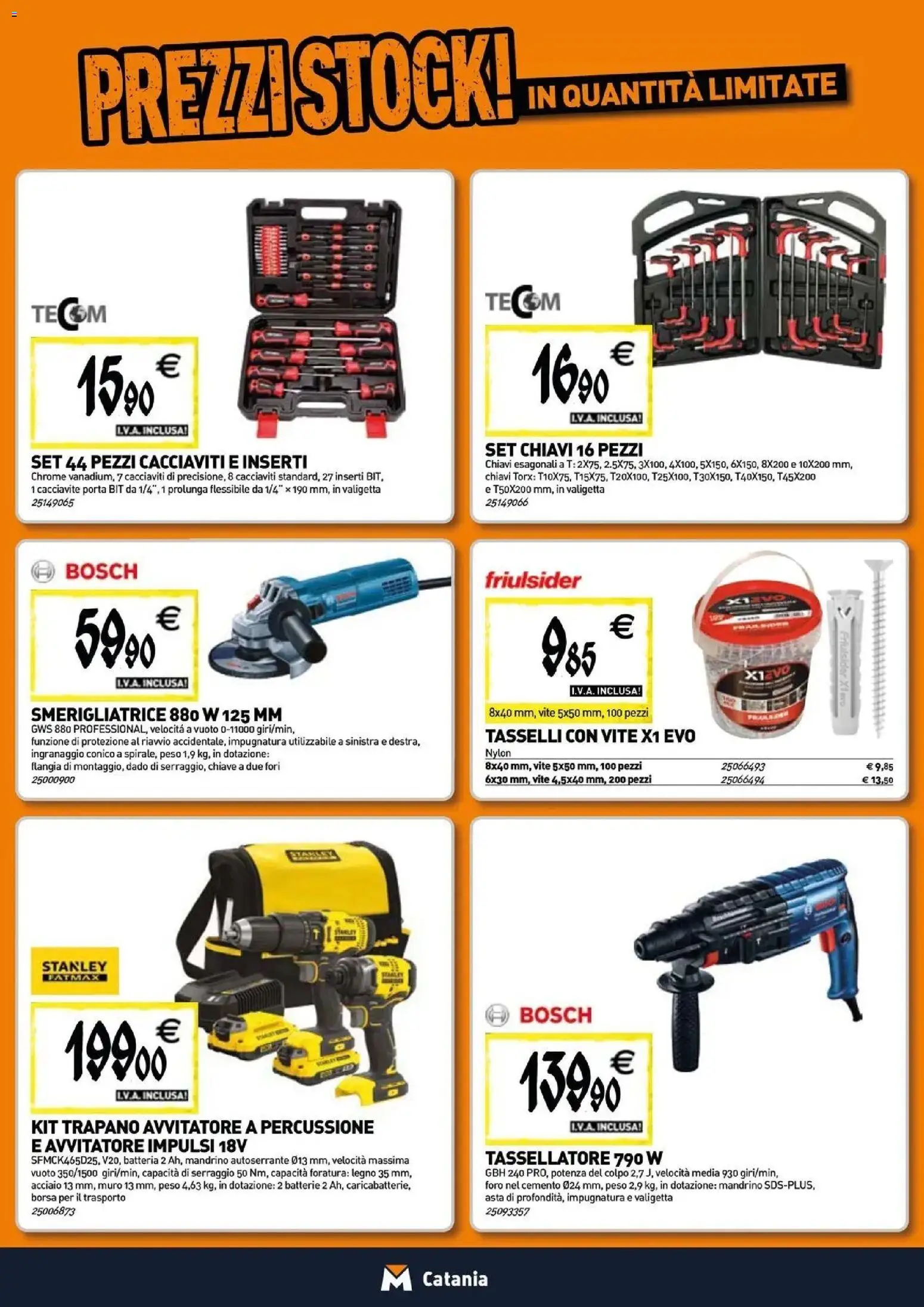 Anteprima dell'opuscolo TECNOMAT catalogo Misterbianco dal negozio TECNOMAT valido da 29/10/2026 - Borsa, Batteria, Trapano, Cemento, Avvitatore, Cacciavite, Batterie, Valigetta