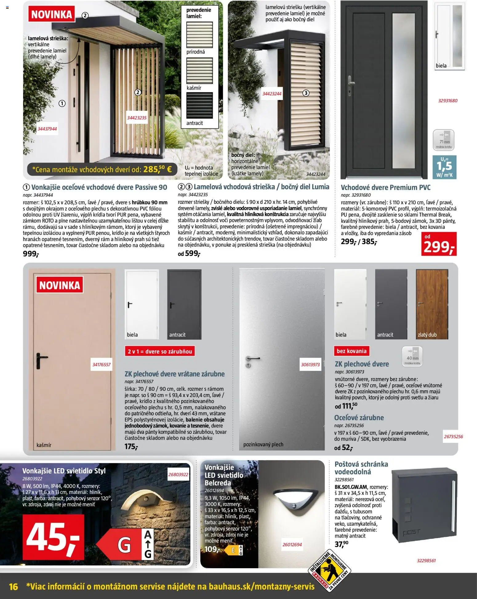 Náhľad Bauhaus letáku platného od 05.10.2026 - Rám, Dvere, Vchodové dvere, Led, Lamely, Svietidlo, Kovanie