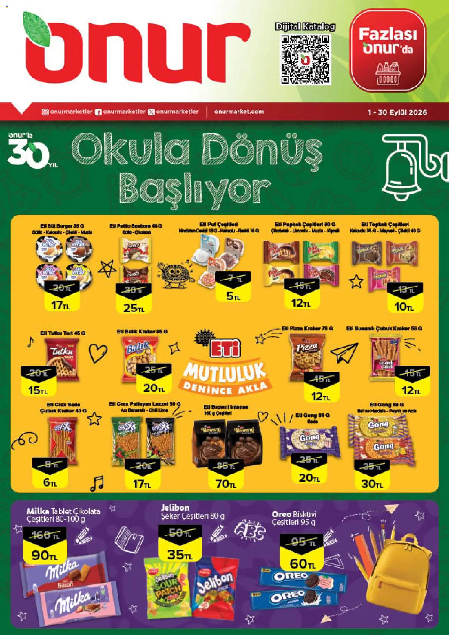 Onur Market Onur Market - Okula Dönüş Başlıyor 01.09.2026 - Broşürünün önizlemesi