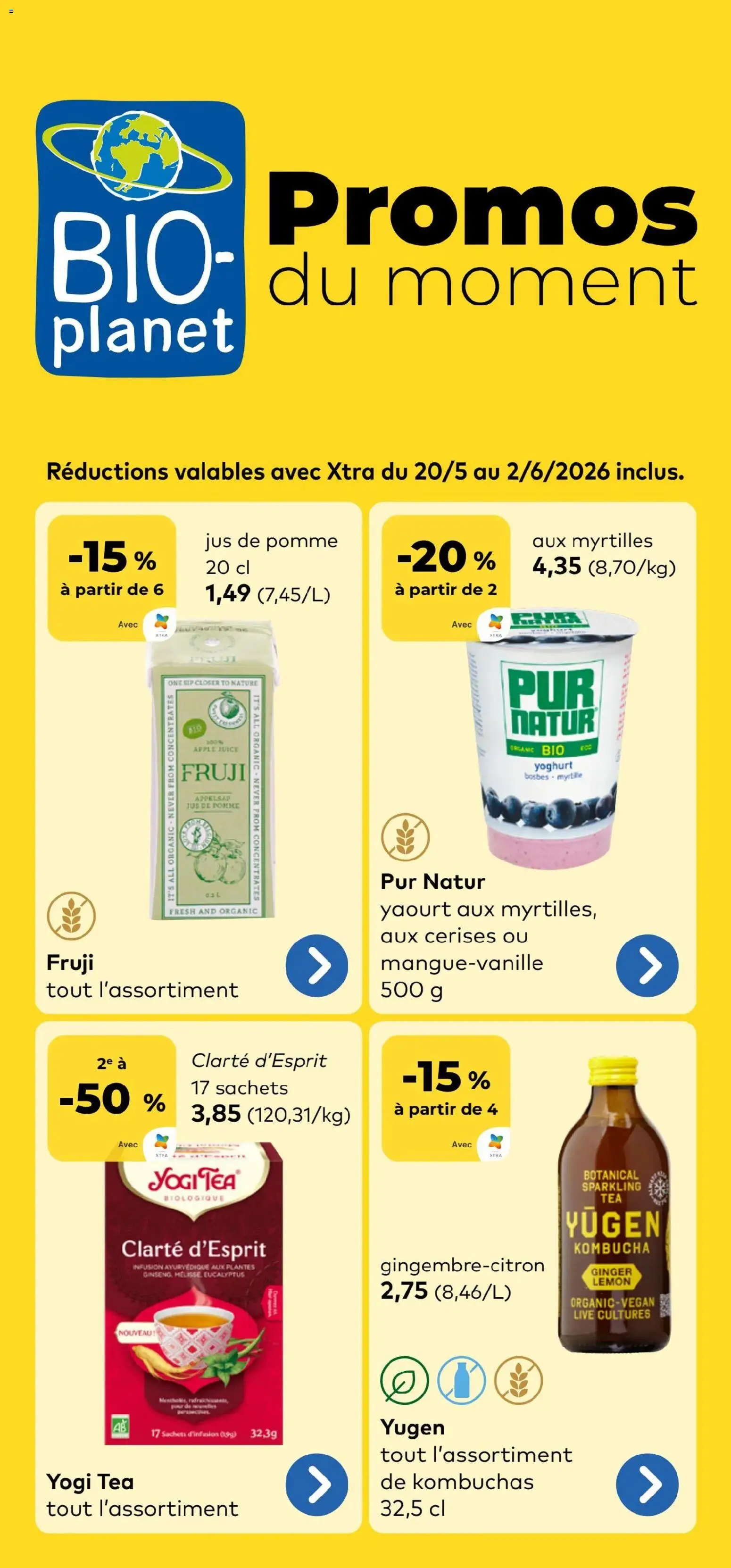 Voorbeeld van BioPlanet Publicité van winkel BioPlanet geldig vanaf 20/05/2026 - Yoghurt, Appelsap