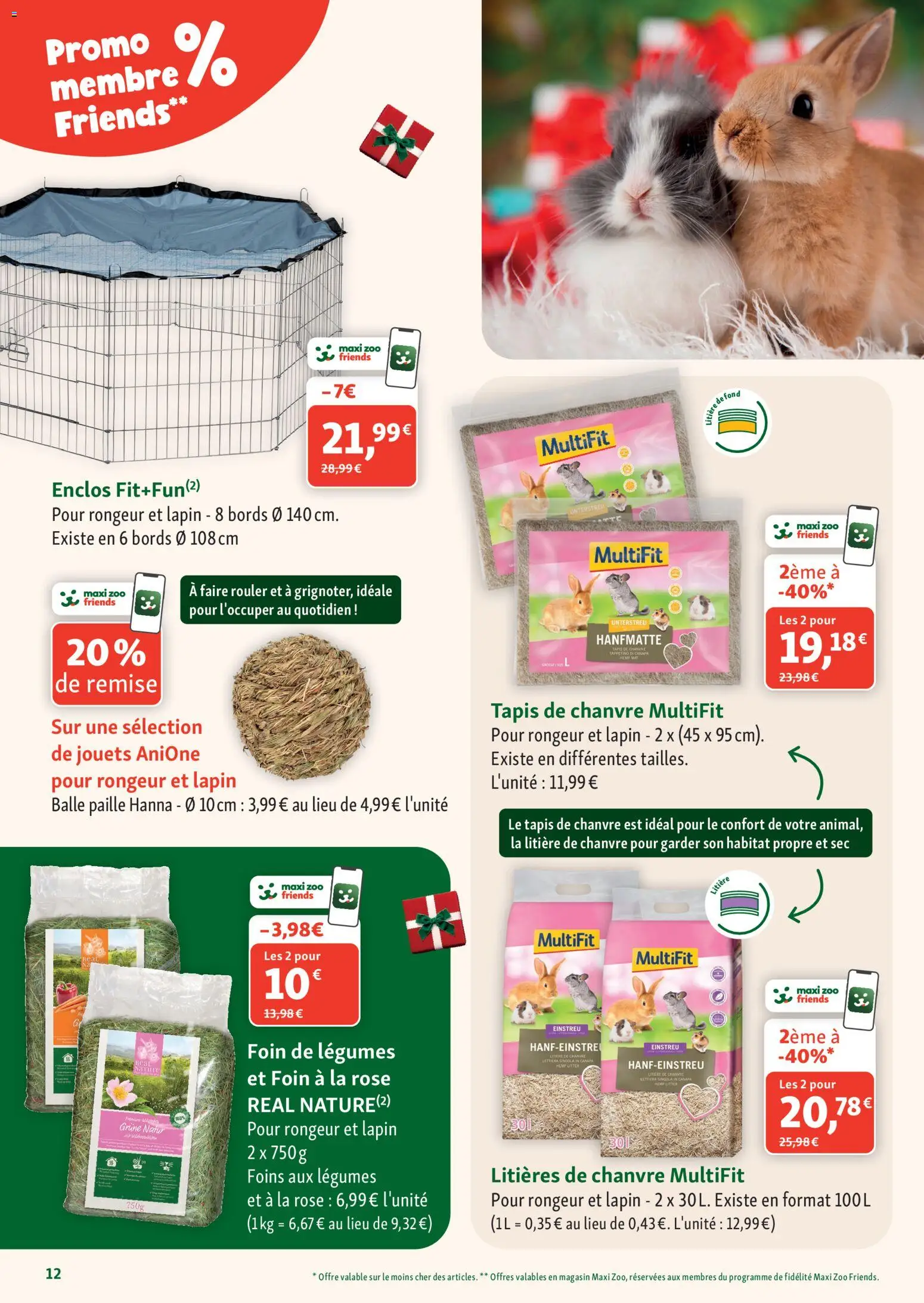 Prévisualisation de Maxi ZOO catalogue du magasin Maxi ZOO formulaire valide 28/10/2026 - Lapin, Tapis, Jouets, Litière, Foins