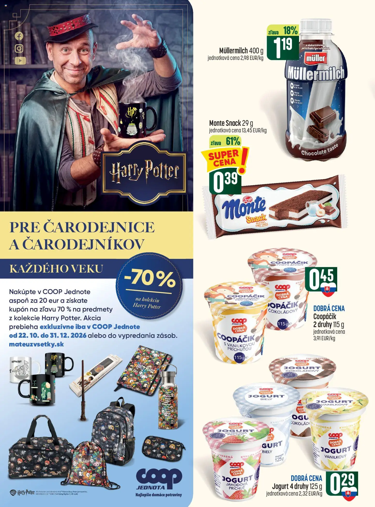Náhľad COOP Jednota letáku platného od 22.10.2026 - Jogurt