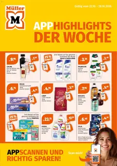 Vorschau des Merkblatts Müller aktionen App Highlights der Woche vom Shop Müller gültig von 22.10.2026 bis 28.10.2026